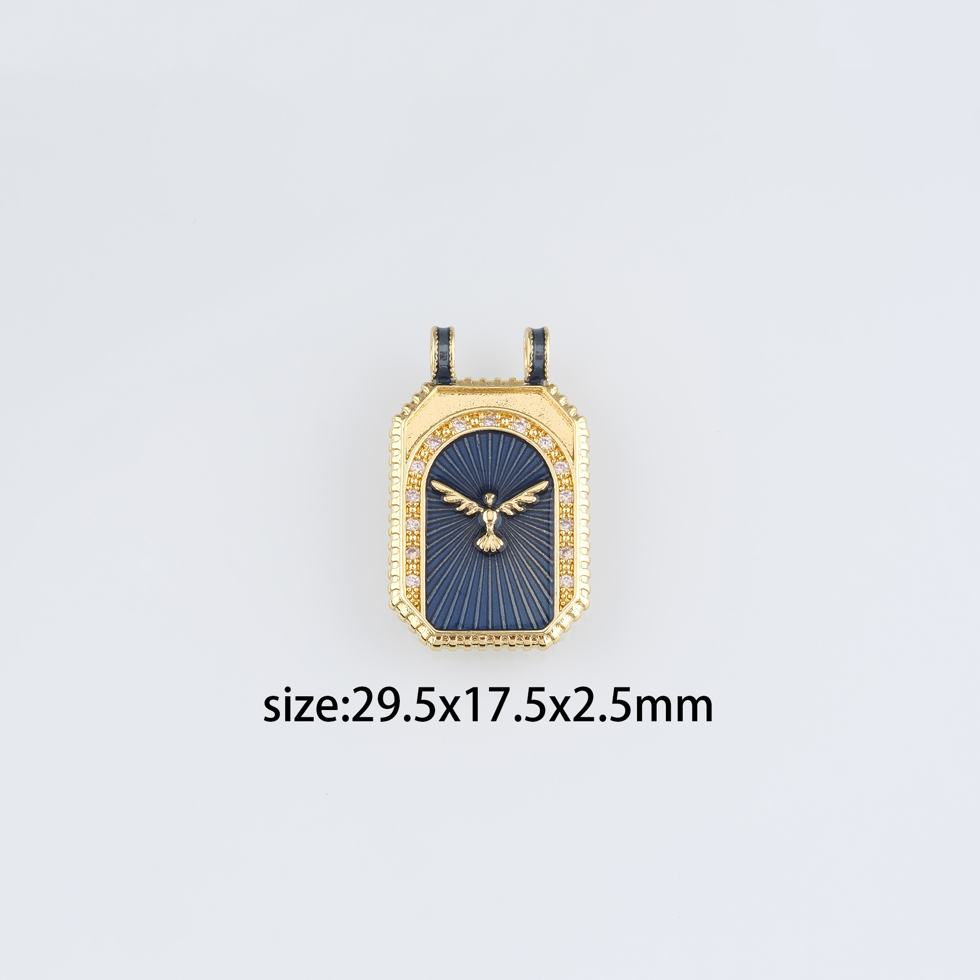 18K Gold Filled Bird Pendant,CZ Micro Pave Bird Charm Earrings Necklace for DIY Jewelry Making Supply