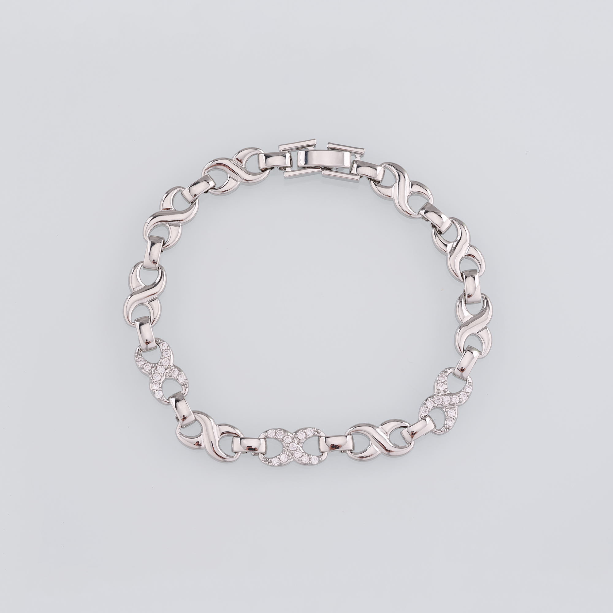 18K Gold Filled Infinity Link Chain Bracelet,Gold Chain Bracelet,CZ Chain Bracelet,Gift for Her