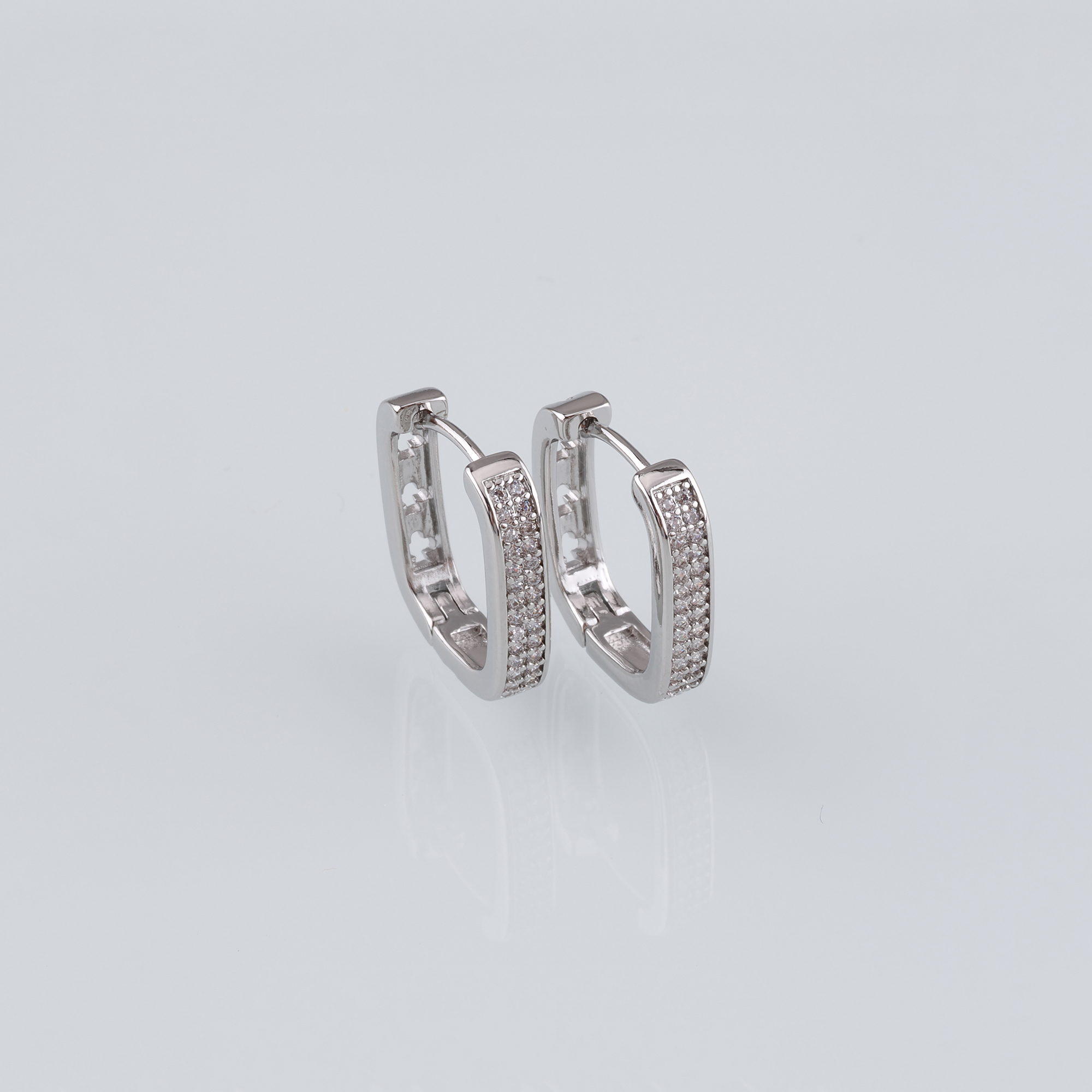 18K Gold Filled Rectangle Hoop Earring,Minimalist Earrings,CZ Hoop Earrings,Huggie Earrings,Gift for Her