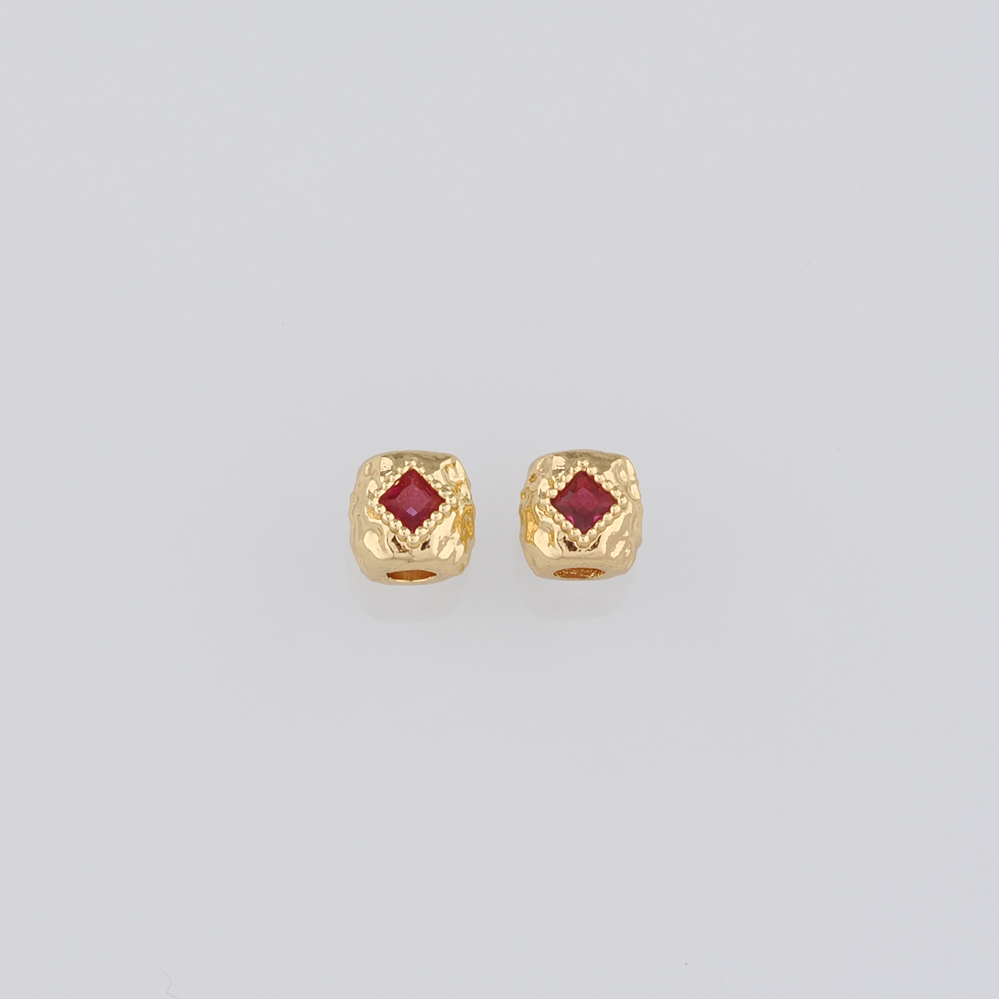 18K Gold Filled Cylinder Spacer Beads,CZ Micro Pave Cylinder Beads for Bracelet Jewelry Necklace Making Supply