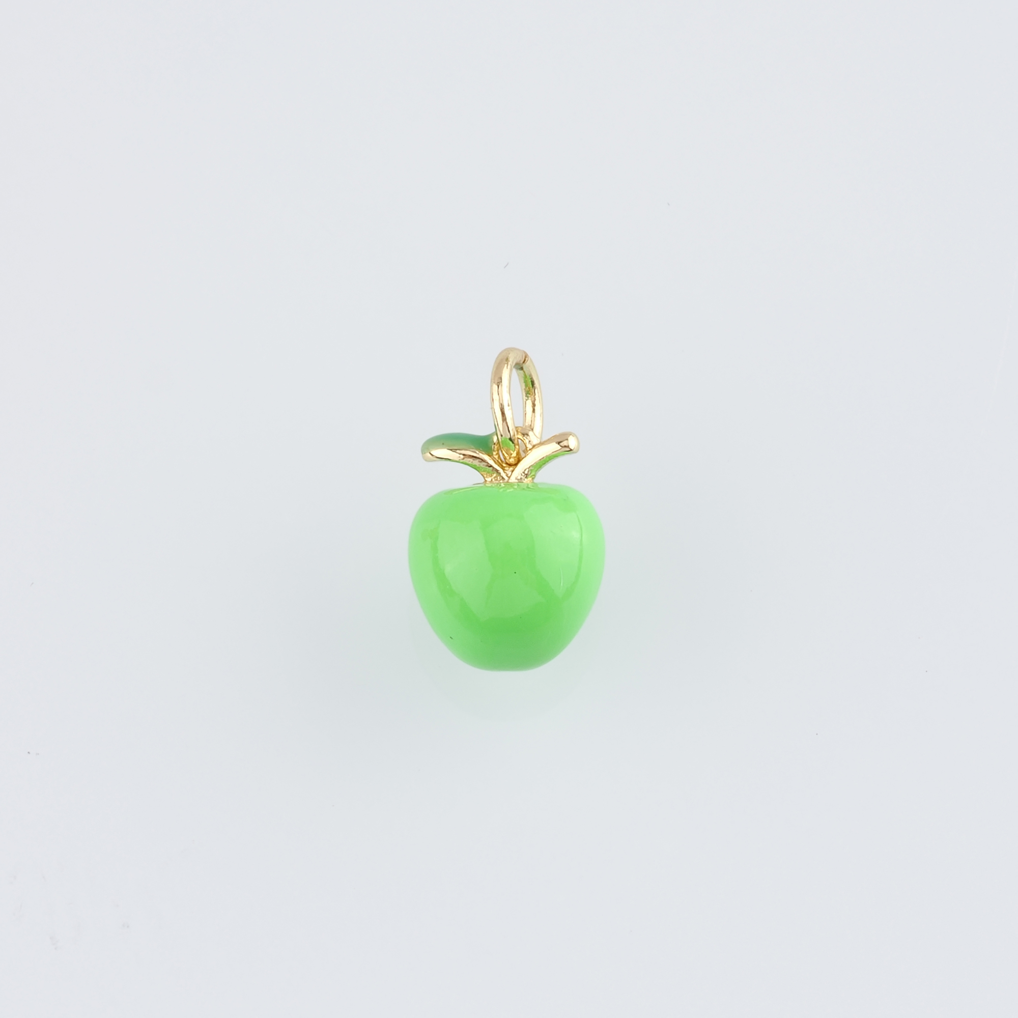 18K Gold Filled Apple Pendant,Fruit Charm,Enamel Apple Earrings Necklace for DIY Jewelry Making Supply