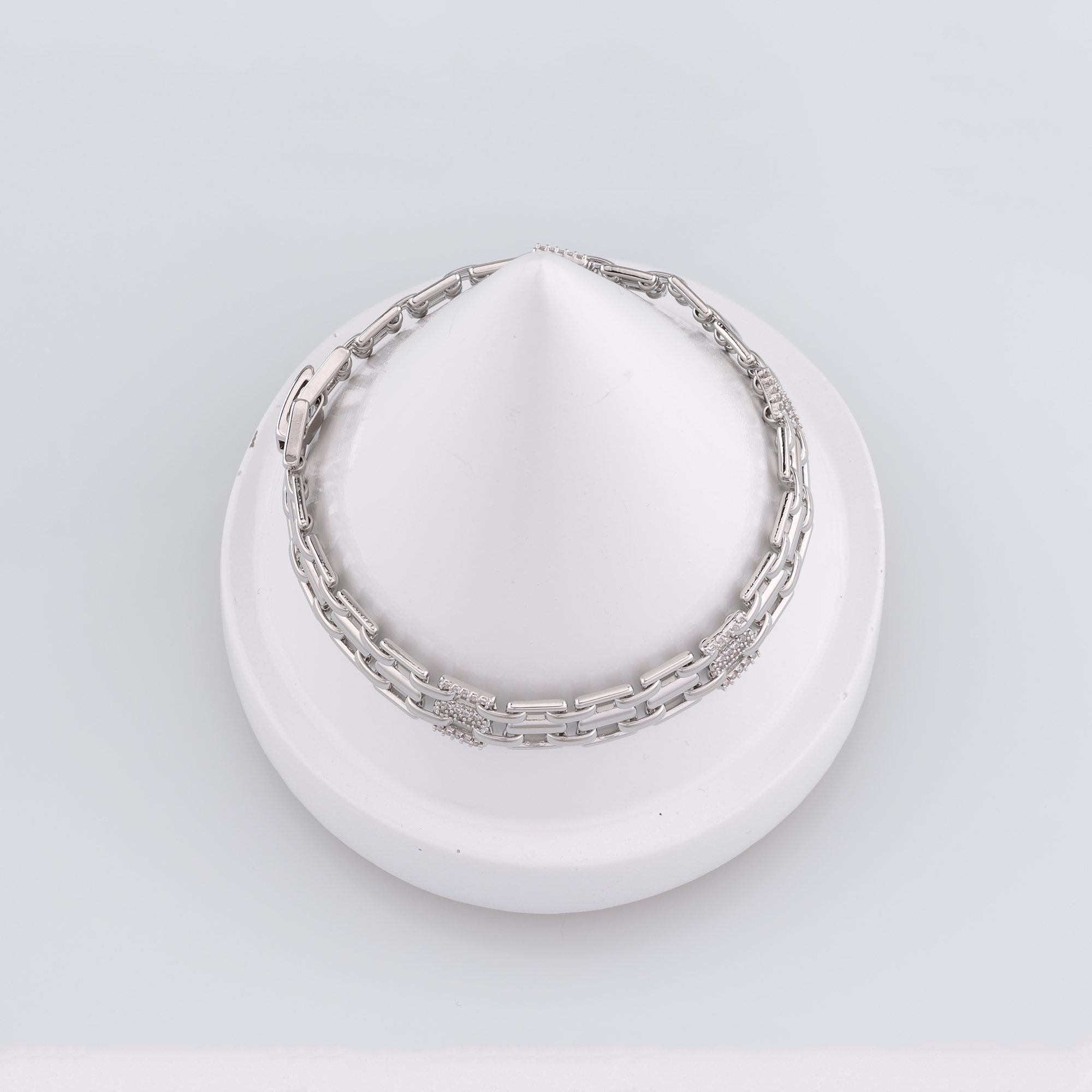 18K Gold Filled Mesh Link Chain Bracelet,Gold Chain Bracelet,CZ Chain Bracelet,Gift for Her