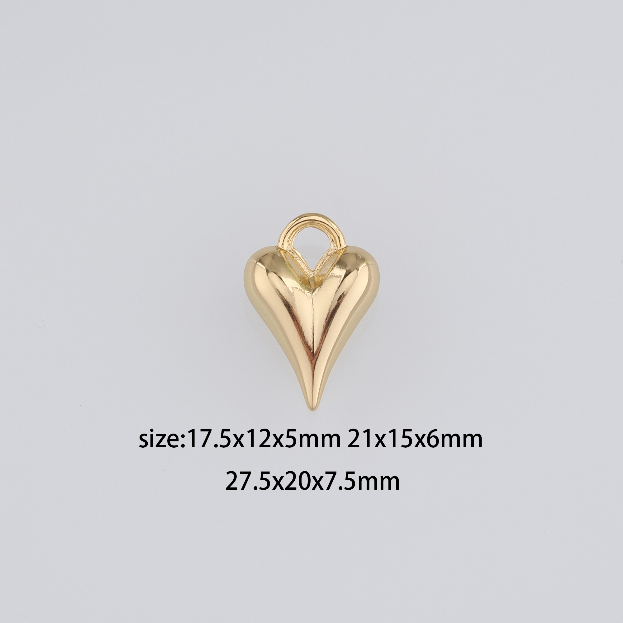 18K Gold Filled Heart Pendant,Dainty Heart Charm Earrings Necklace for DIY Jewelry Making Supply