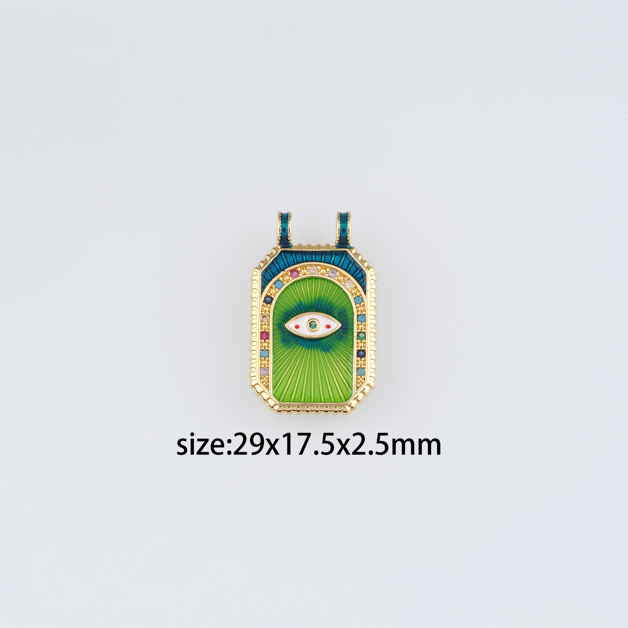 18K Gold Filled Evil Eye Pendant,Enamel Evil Eye Charm Earrings Necklace for DIY Jewelry Making Supply