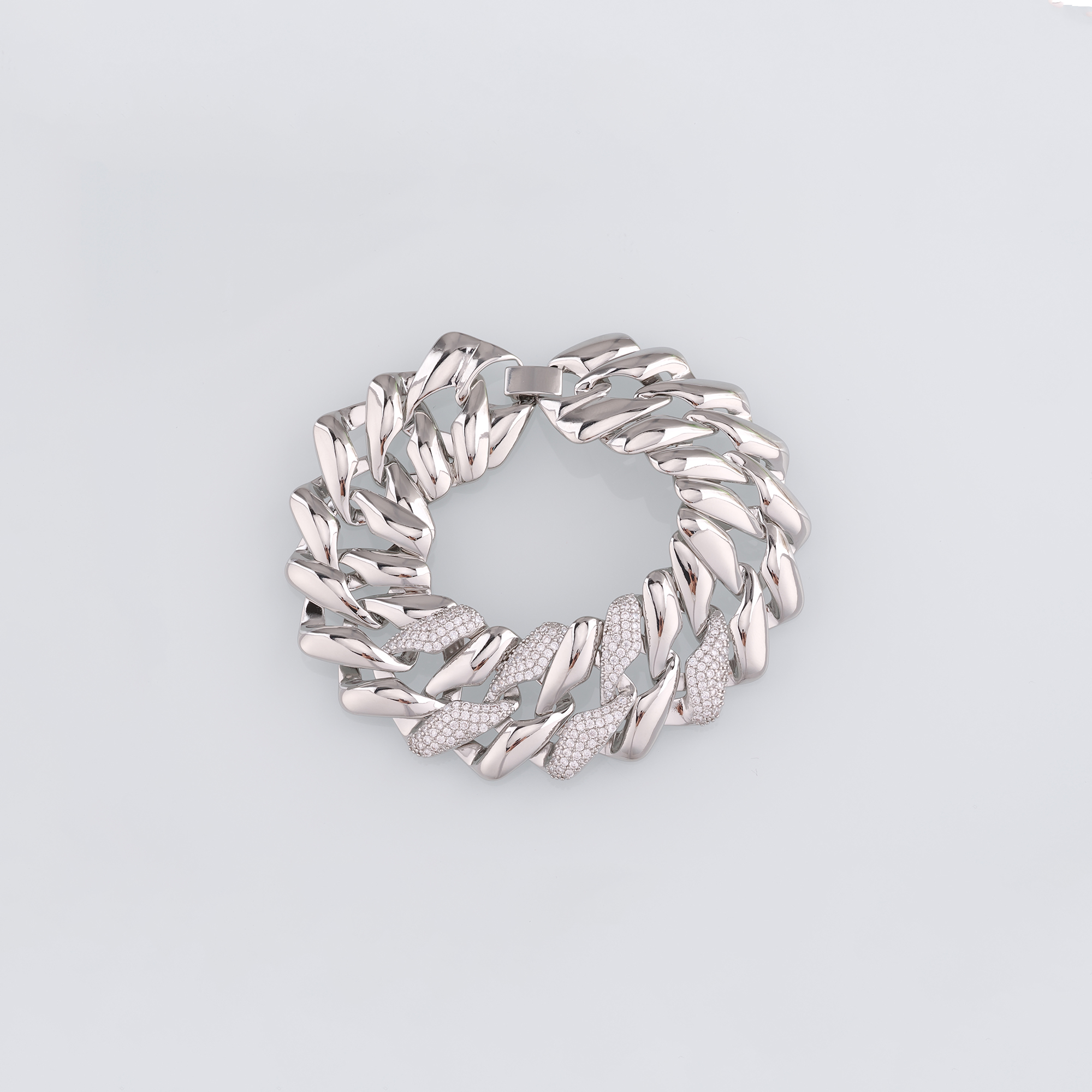 18K Gold Filled CZ Link Chain Bracelet,Gold Chain Bracelet,Square Chain Bracelet,Gift for Her