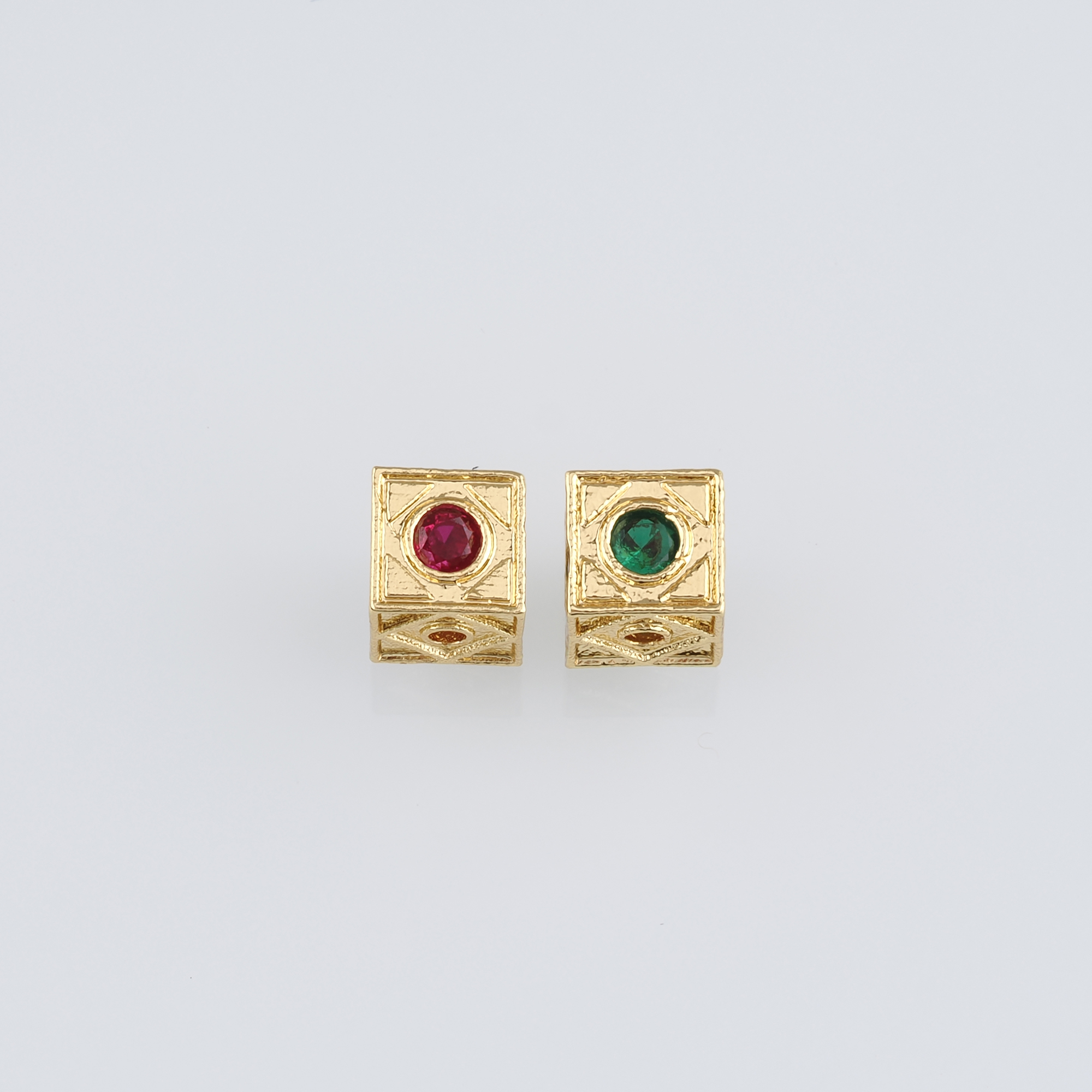 18K Gold Filled Square Spacer Beads,CZ Micro Pave Cube Bead,Dainty Bead for Bracelet Jewelry Necklace Making Supply