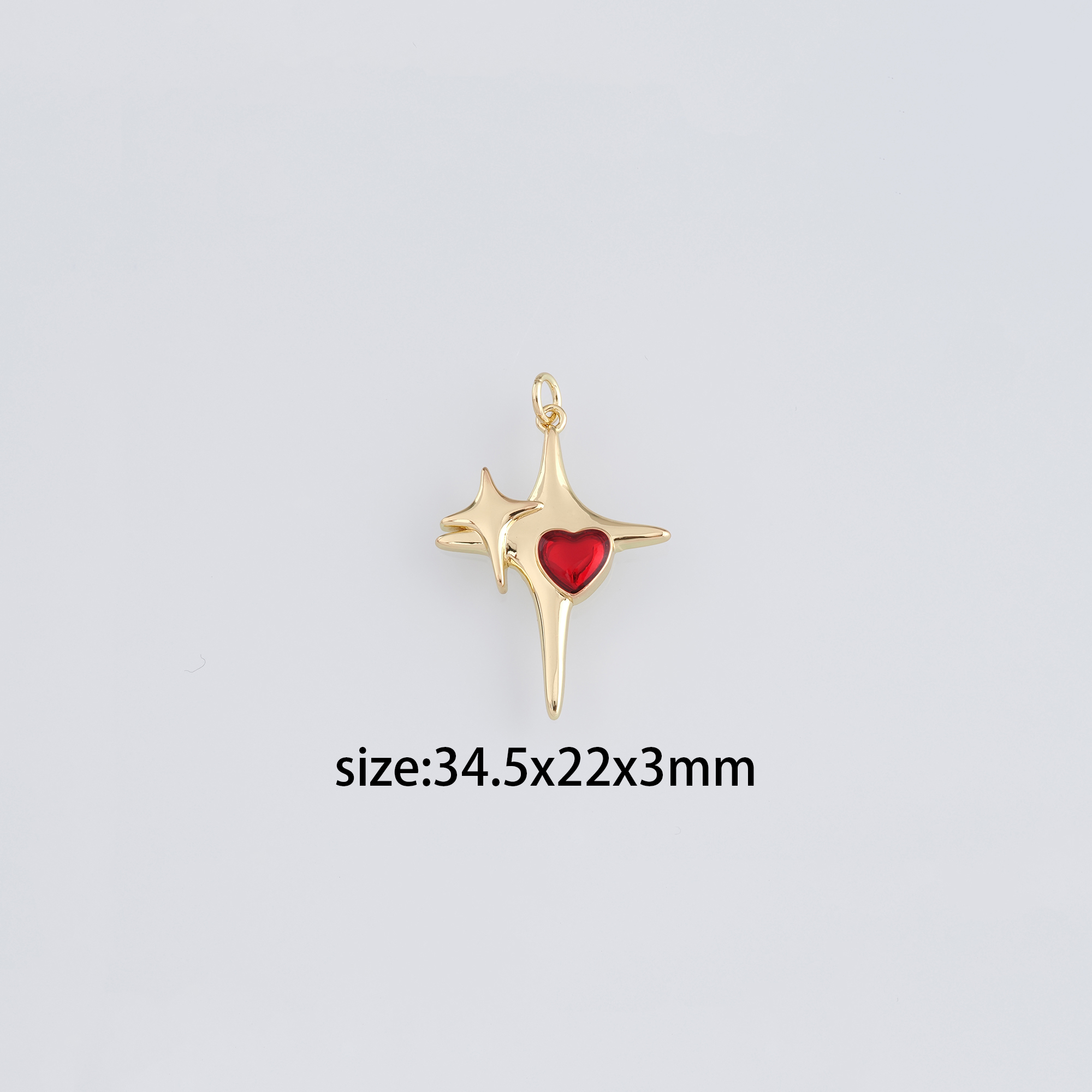 18K Gold Filled Star Pendant,Enamel Celestial Charm Earrings Necklace for DIY Jewelry Making Supply