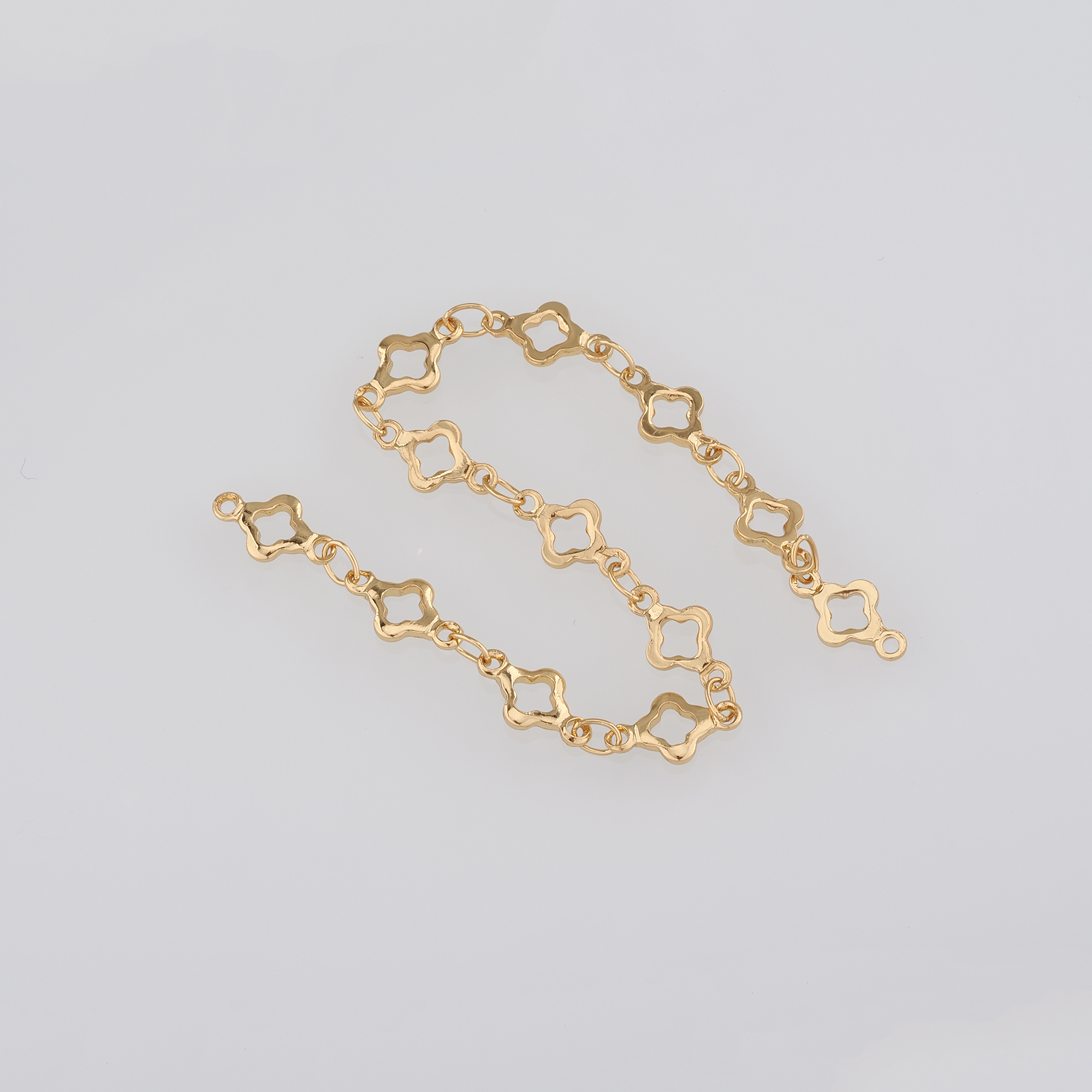 18K Gold Filled Flower Chain Necklace,Dainty Thin Link Chain,Gold Floral Chain Necklace for Women DIY Jewelry Making Supply