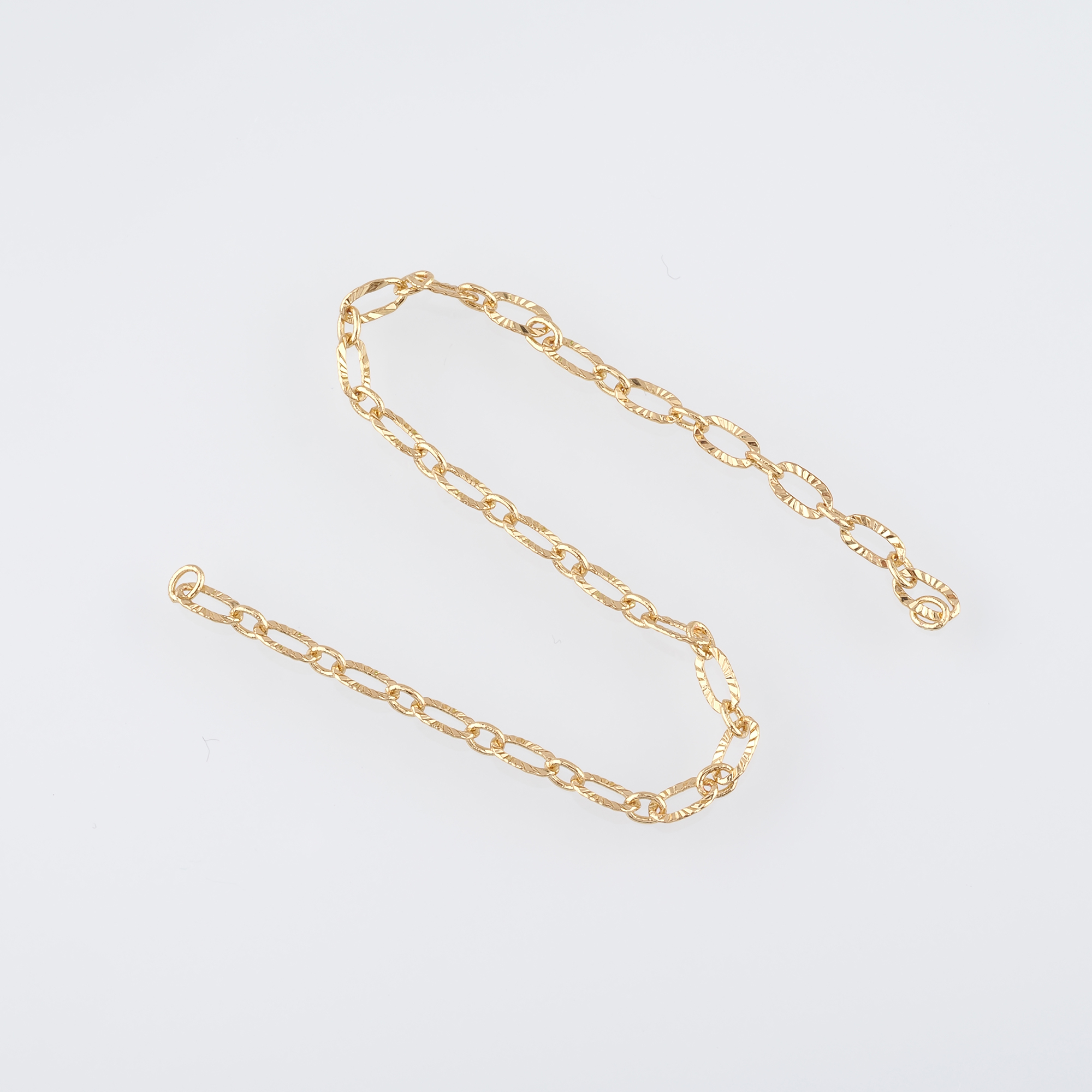 18K Gold Filled Oval Chain Necklace,Dainty Thin Link Chain,Gold Texture Chain Necklace for Women DIY Jewelry Making Supply