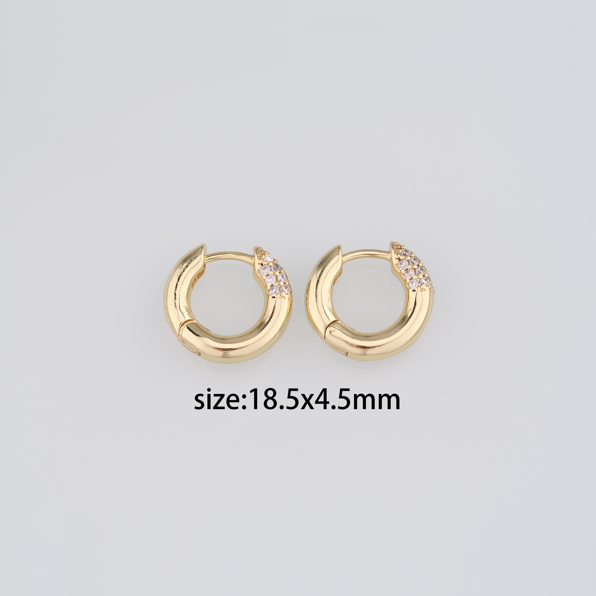 18K Gold Filled Thick Hoops Earrings,CZ Hoops,Round Earrings,Gold Huggies Hoop Earrings,Minimalist Earrings