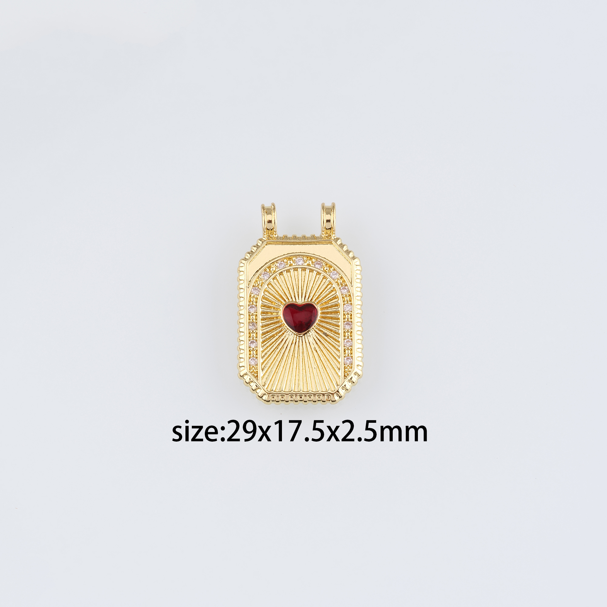 18K Gold Filled Heart Pendant,CZ Micro Pave Heart Charm Earrings Necklace for DIY Jewelry Making Supply