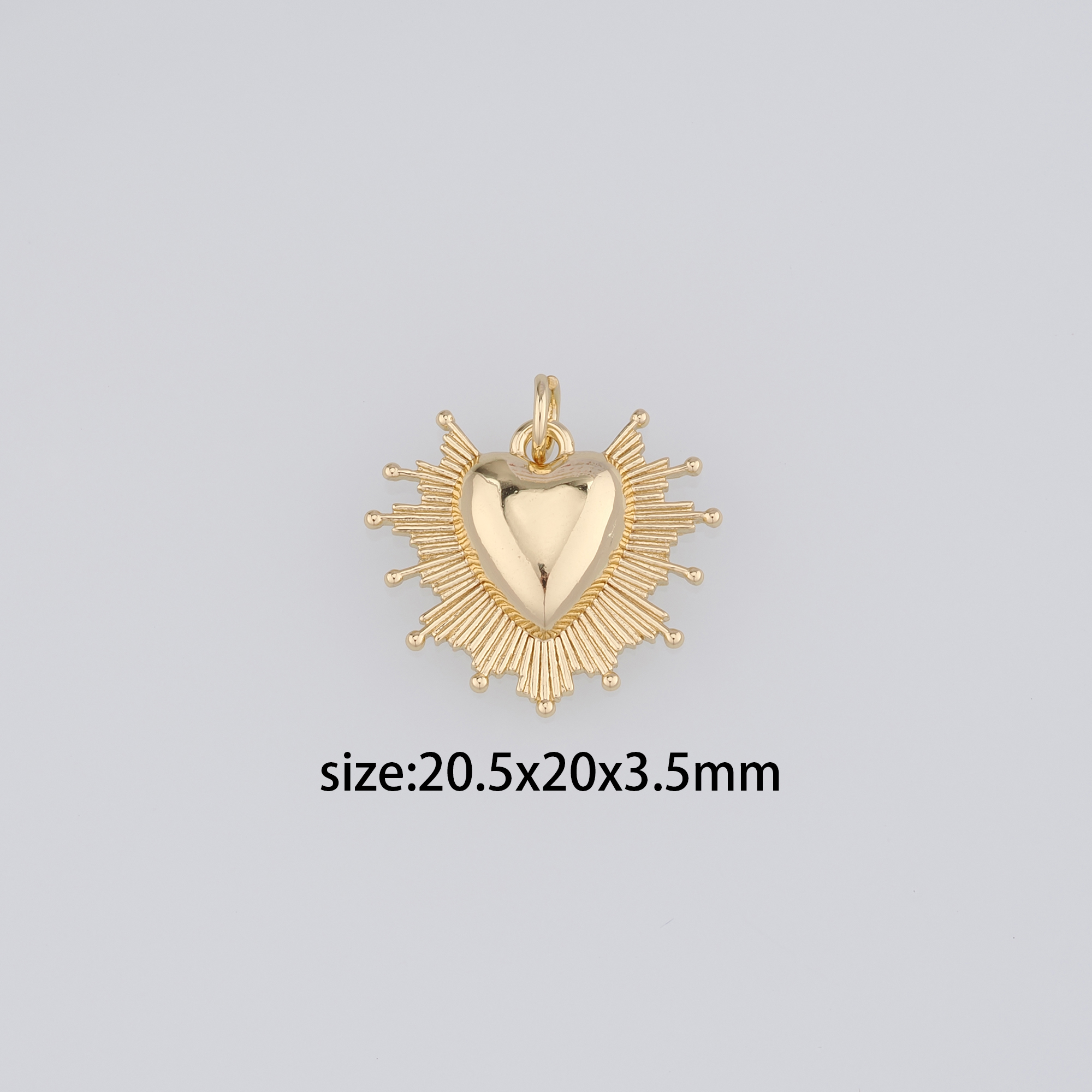 18K Gold Filled Heart Pendant,Dainty Heart Charm Earrings Necklace for DIY Jewelry Making Supply