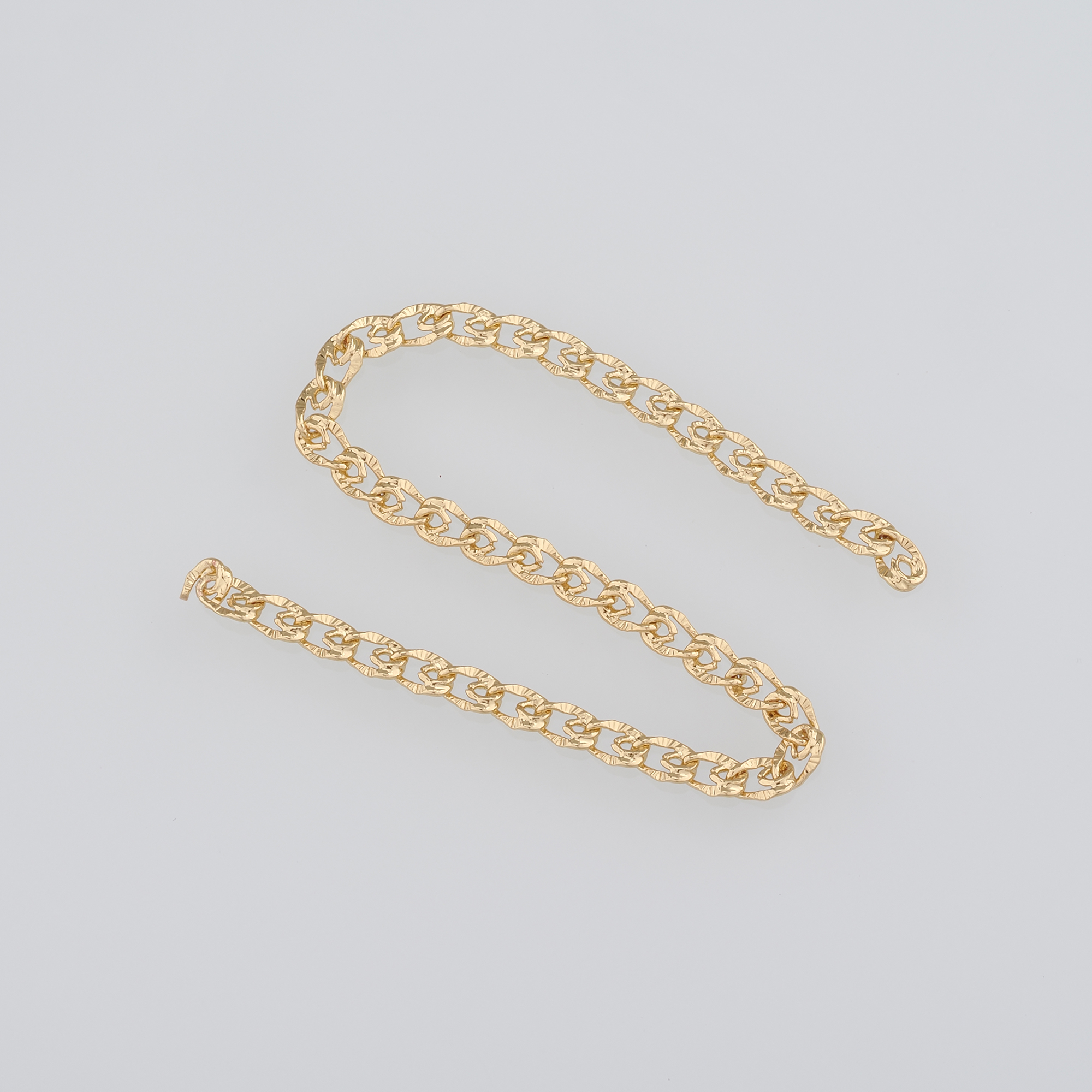18K Gold Filled Cable Chain Necklace,Dainty Thin Link Chain,Gold Texture Chain Necklace for Women DIY Jewelry Making Supply