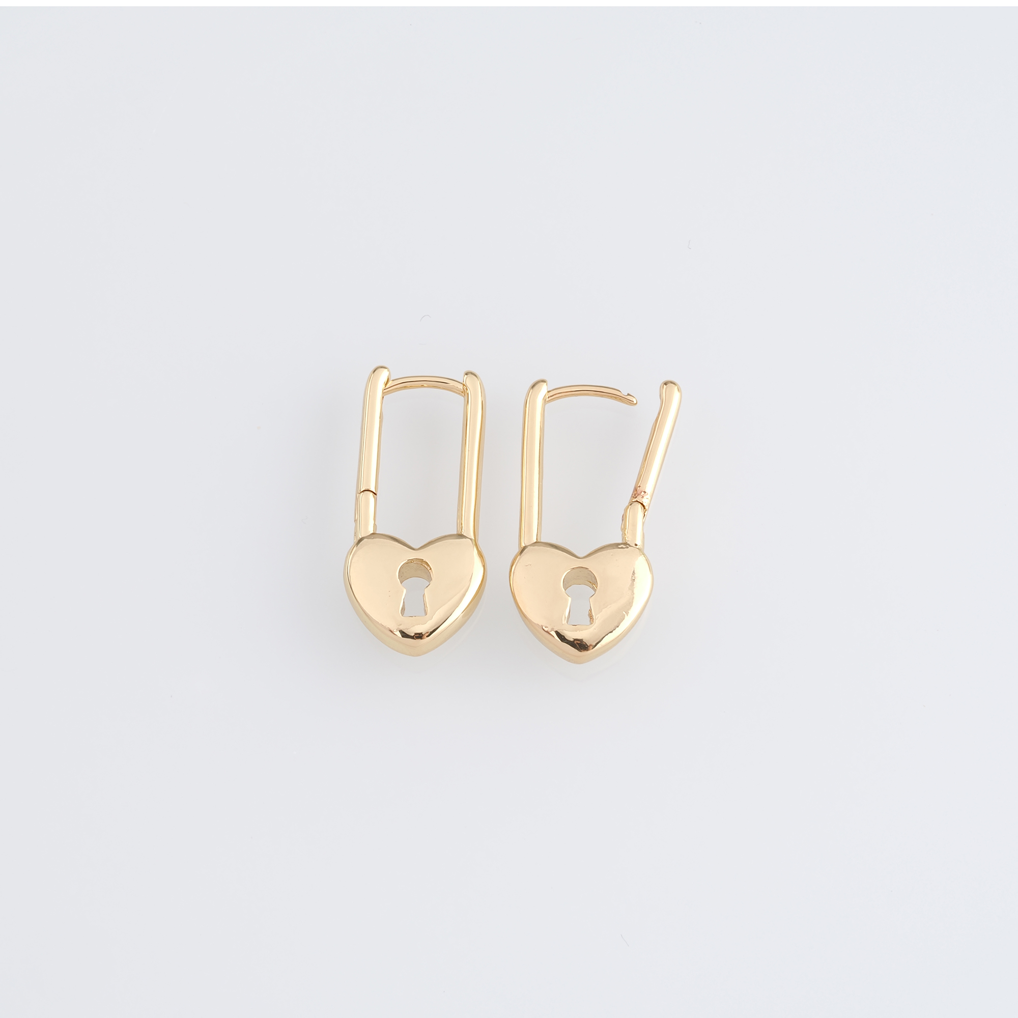 18K Gold Filled Lock Hoop Earrings,Minimalist Earrings,Gold Hoops,Dainty Hoops Huggie