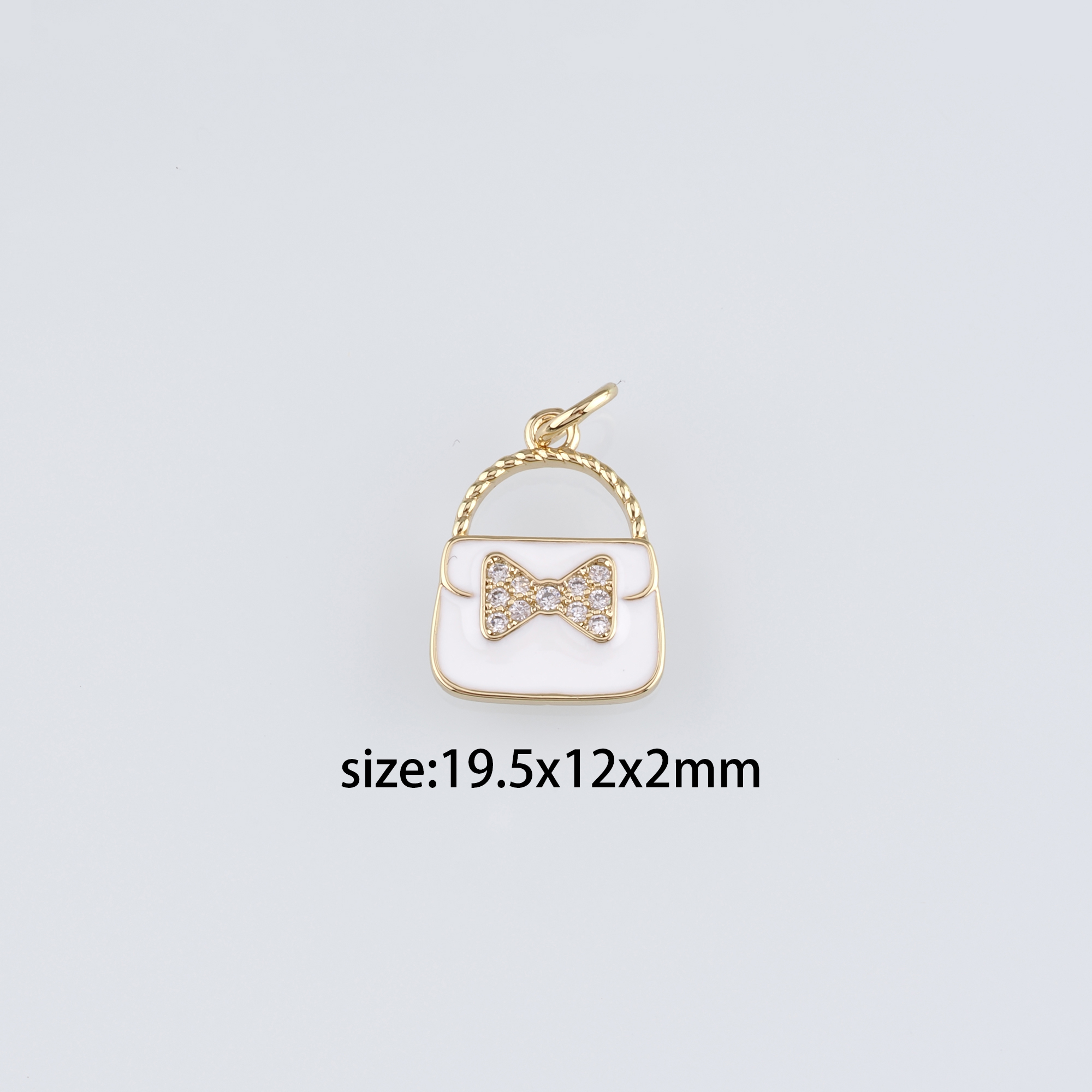 18K Gold Filled Handbag Pendant,Enamel Handbag Charm Earrings Necklace for DIY Jewelry Making Supply