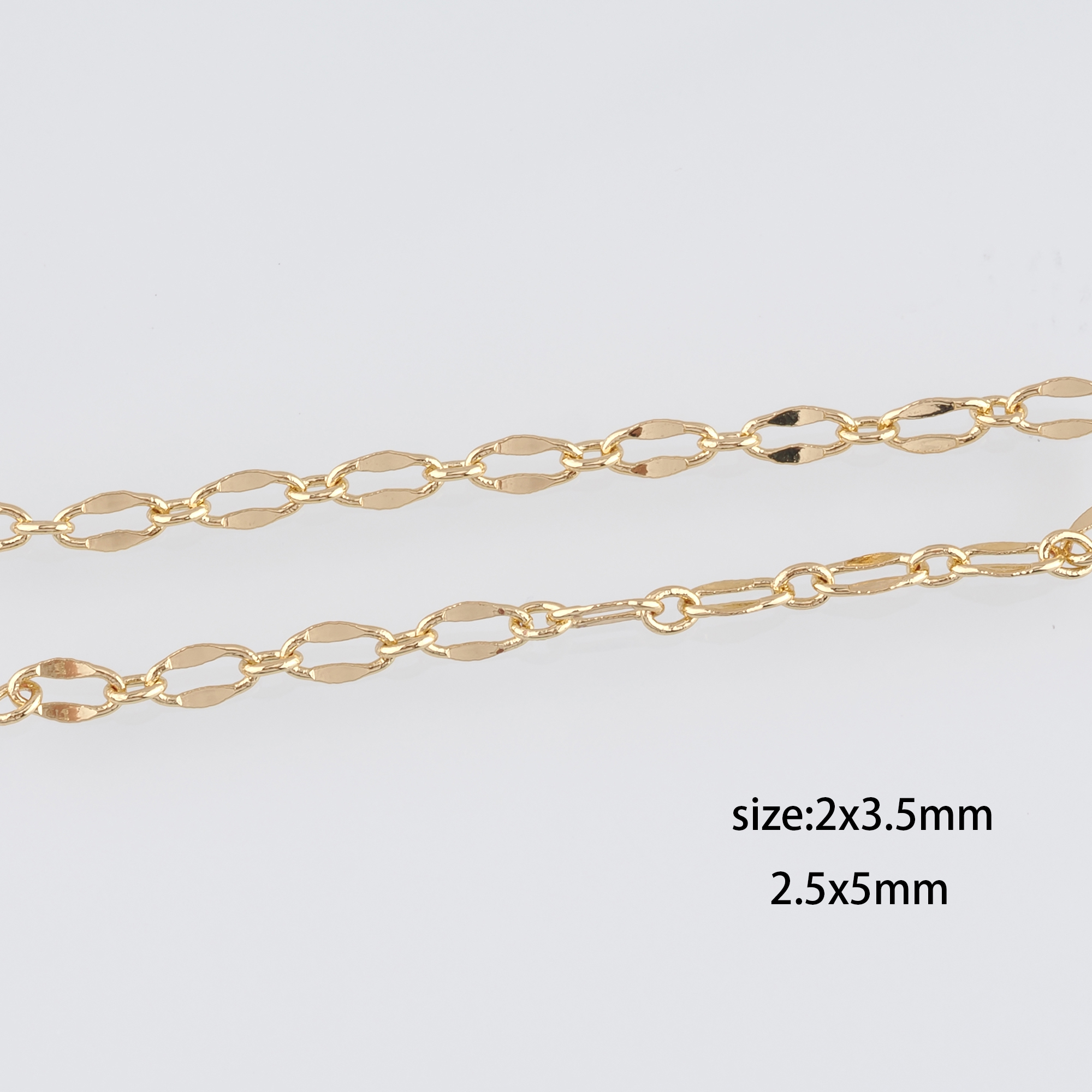 18K Gold Filled Oval Chain Necklace,Dainty Thin Link Chain,Gold Oval Chain Necklace for Women DIY Jewelry Making Supply