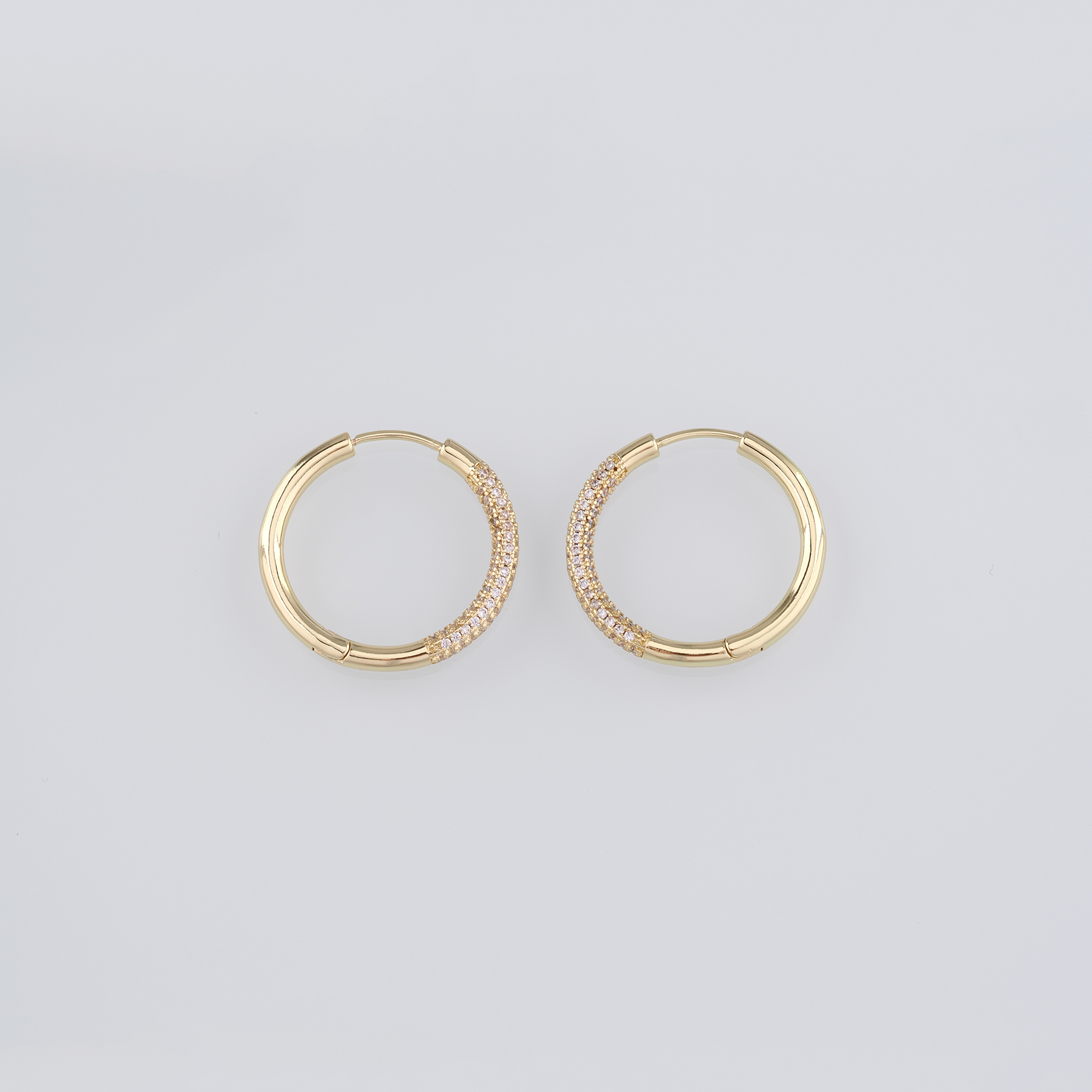 18K Gold Filled Round CZ Hoop Earrings,Dainty Zirconia Earrings,Gold Hoops,Dainty CZ Hoops Huggie