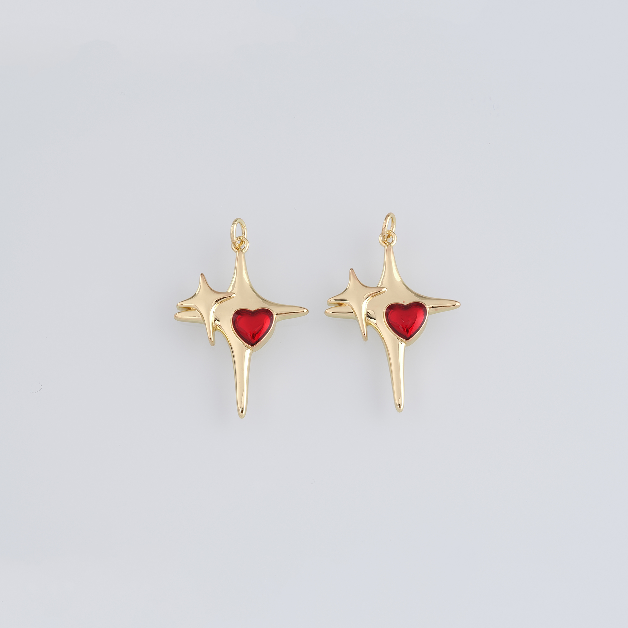 18K Gold Filled Star Pendant,Enamel Celestial Charm Earrings Necklace for DIY Jewelry Making Supply