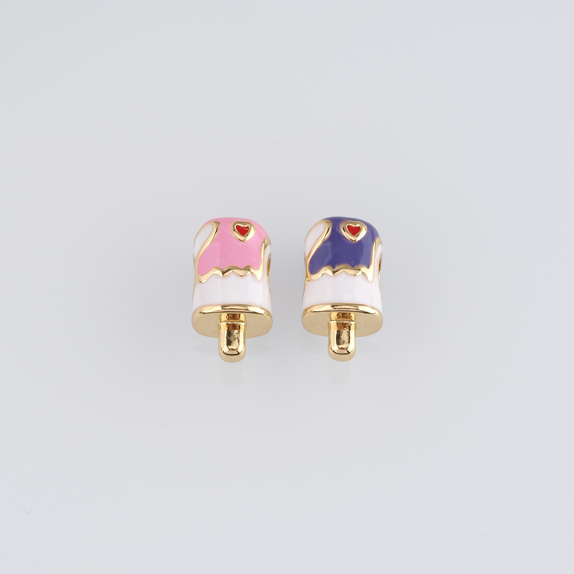 18K Gold Filled Ice Cream Spacer Bead,Enamel Ice Cream Beads,DIY Jewelry Making Supply