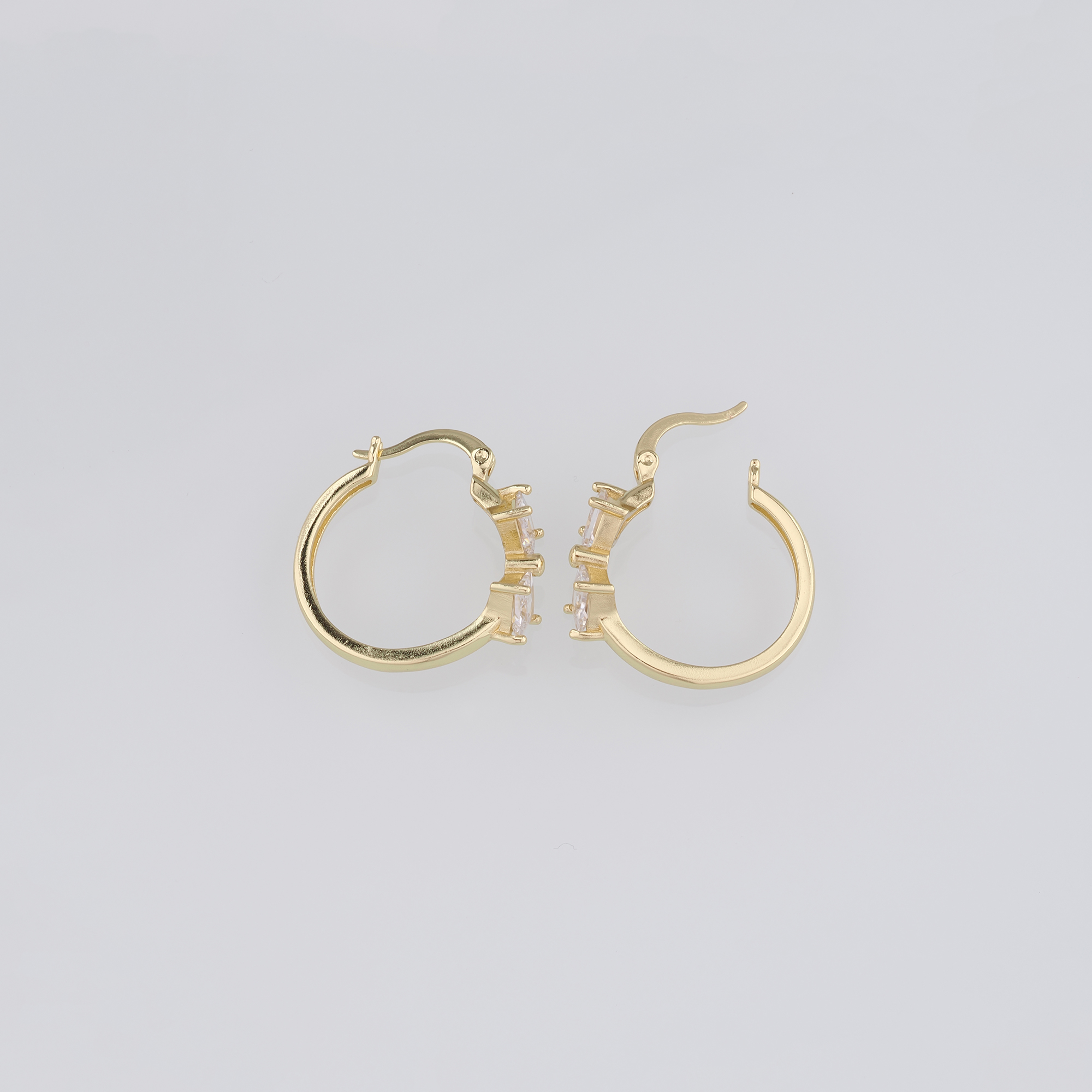 18K Gold Filled Square Hoop Earring,Minimalist Earrings,Dainty CZ Hoops,Huggie Earrings,Gift for Her
