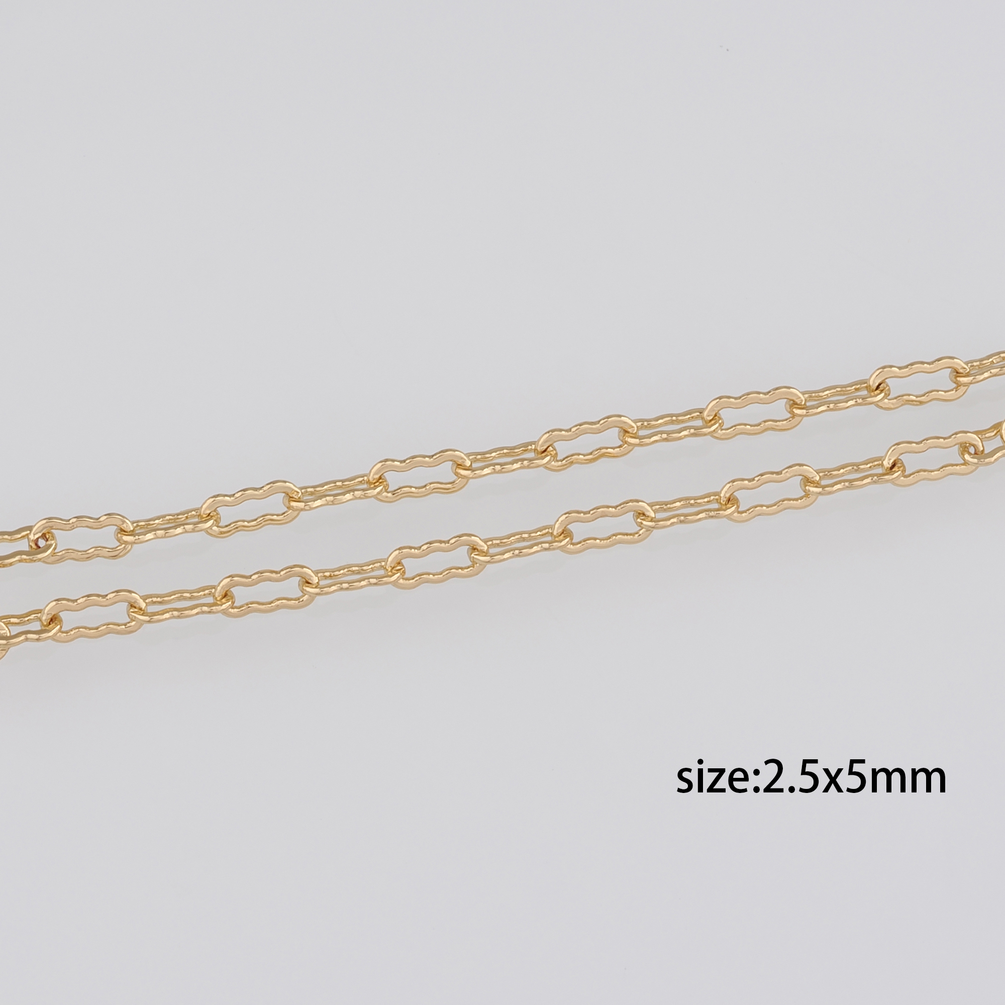 18K Gold Filled Paper Clip Chain Necklace,Dainty Thin Link Chain,Gold Paper Clip Chain Necklace for Women DIY Jewelry Making Supply