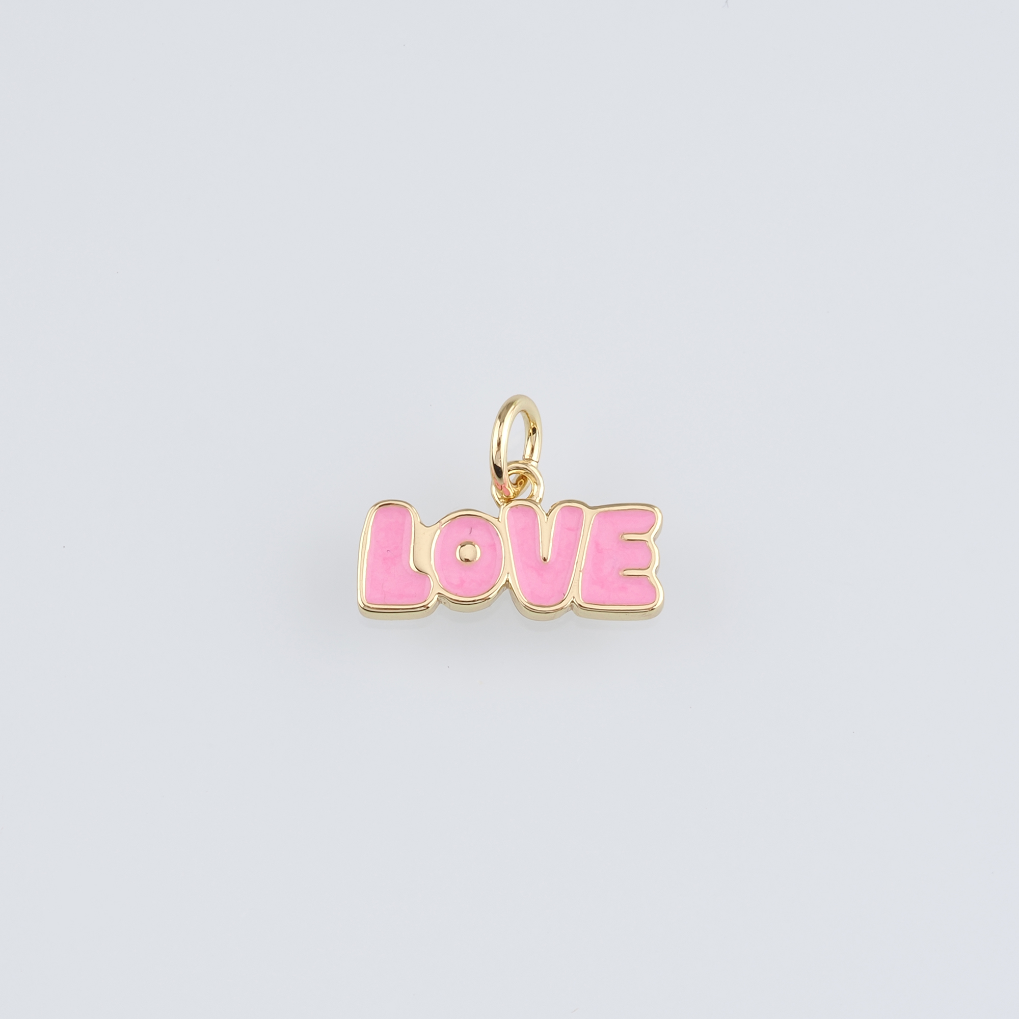 18K Gold Filled Love Pendant,Enamel Love Charm Earrings Necklace for DIY Jewelry Making Supply