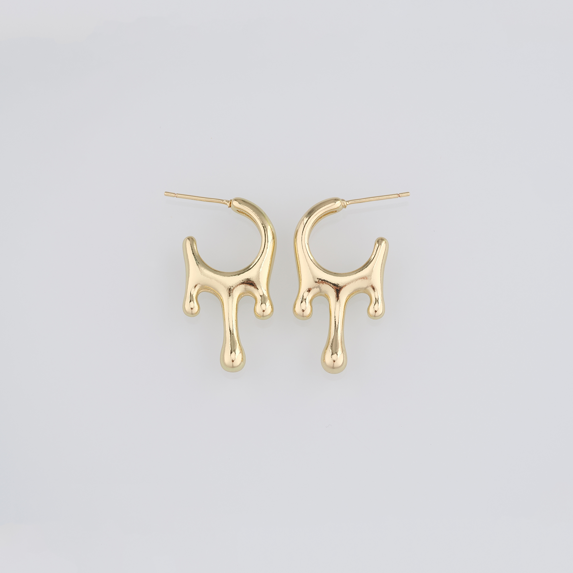 18K Gold Filled Irregular Hoops Earrings,Water Drop Hoops,Teardrop Earrings,Gold Huggies Hoop Earrings,Minimalist Earrings