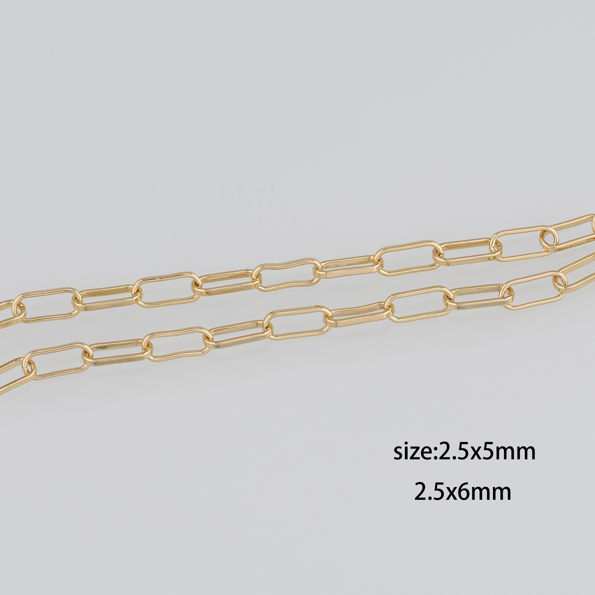 18K Gold Filled Paper Clip Chain Necklace,Dainty Thin Link Chain,Gold Paper Clip Chain Necklace for Women DIY Jewelry Making Supply