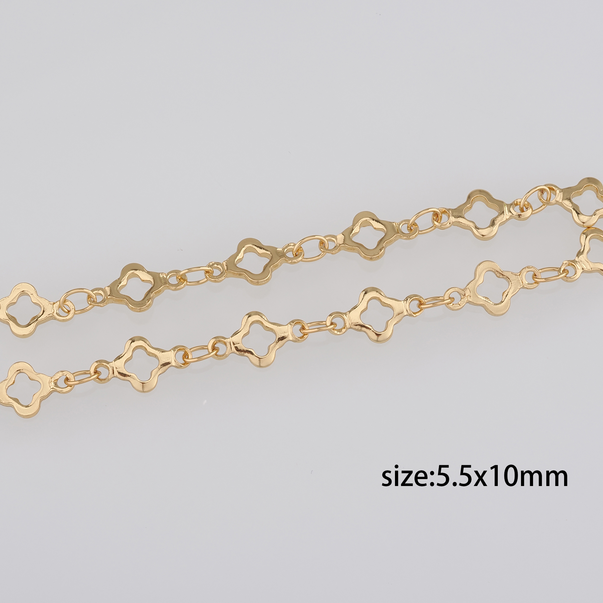 18K Gold Filled Flower Chain Necklace,Dainty Thin Link Chain,Gold Floral Chain Necklace for Women DIY Jewelry Making Supply