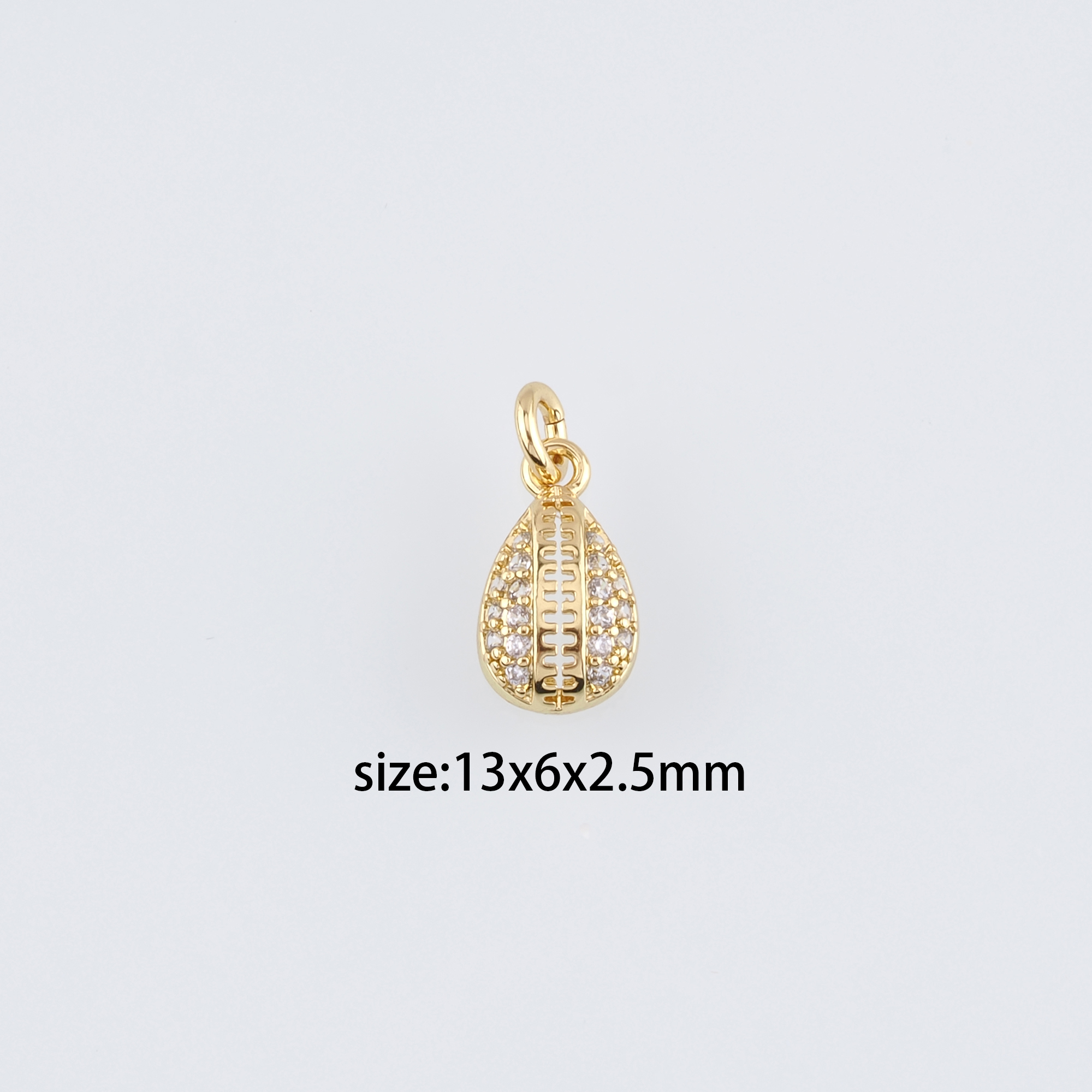 18K Gold Filled Cowrie Shell Pendant,Shell Charm Earrings Necklace for DIY Jewelry Making Supply