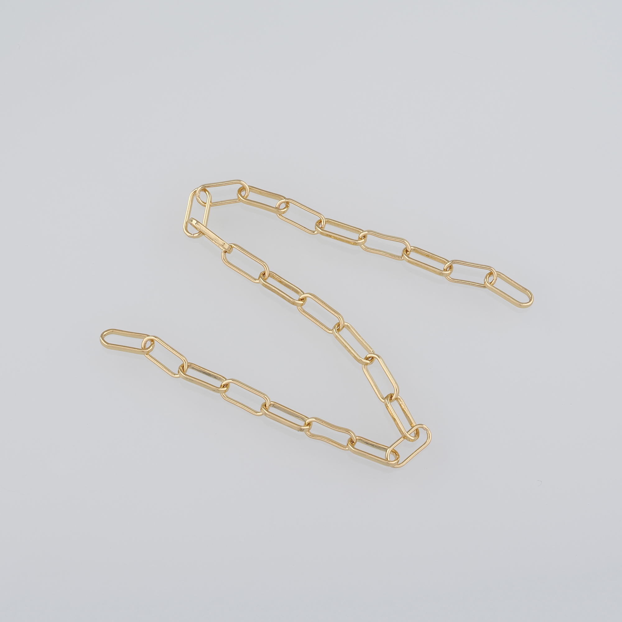 18K Gold Filled Paper Clip Chain Necklace,Dainty Thin Link Chain,Gold Paper Clip Chain Necklace for Women DIY Jewelry Making Supply
