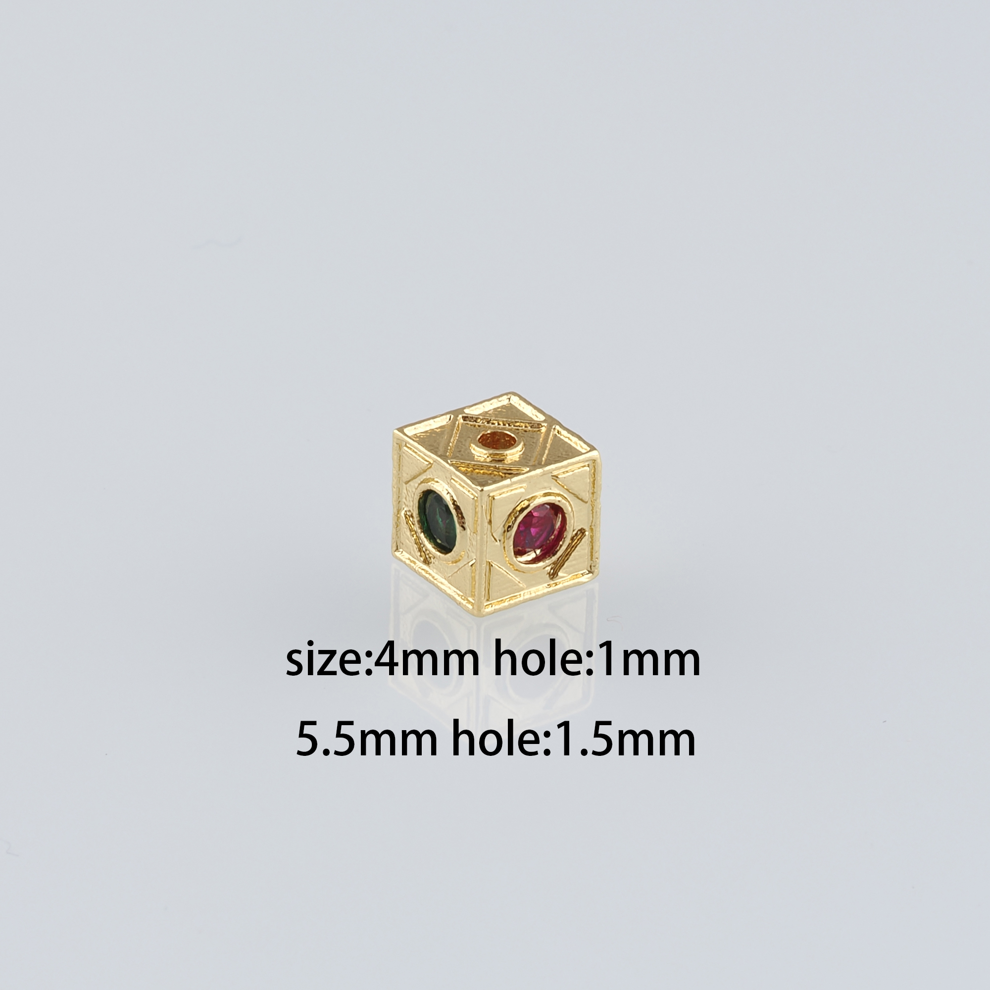 18K Gold Filled Square Spacer Beads,CZ Micro Pave Cube Bead,Dainty Bead for Bracelet Jewelry Necklace Making Supply