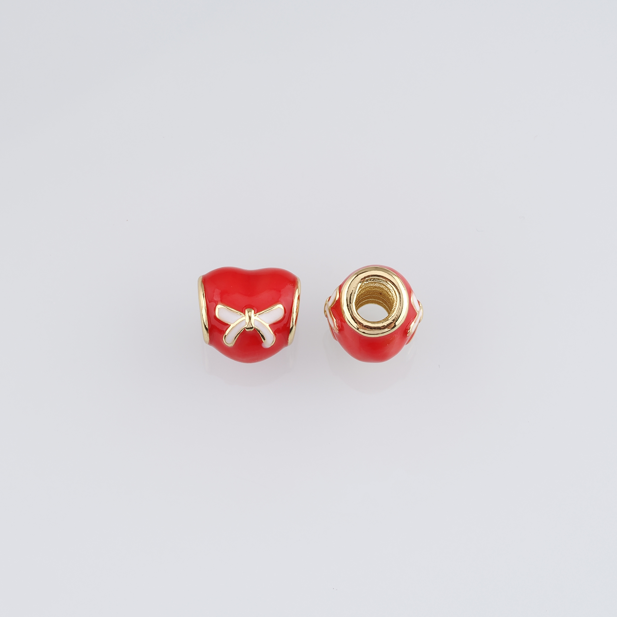 18K Gold Filled Bow Spacer Bead,Enamel Bow Beads,DIY Jewelry Making Supply