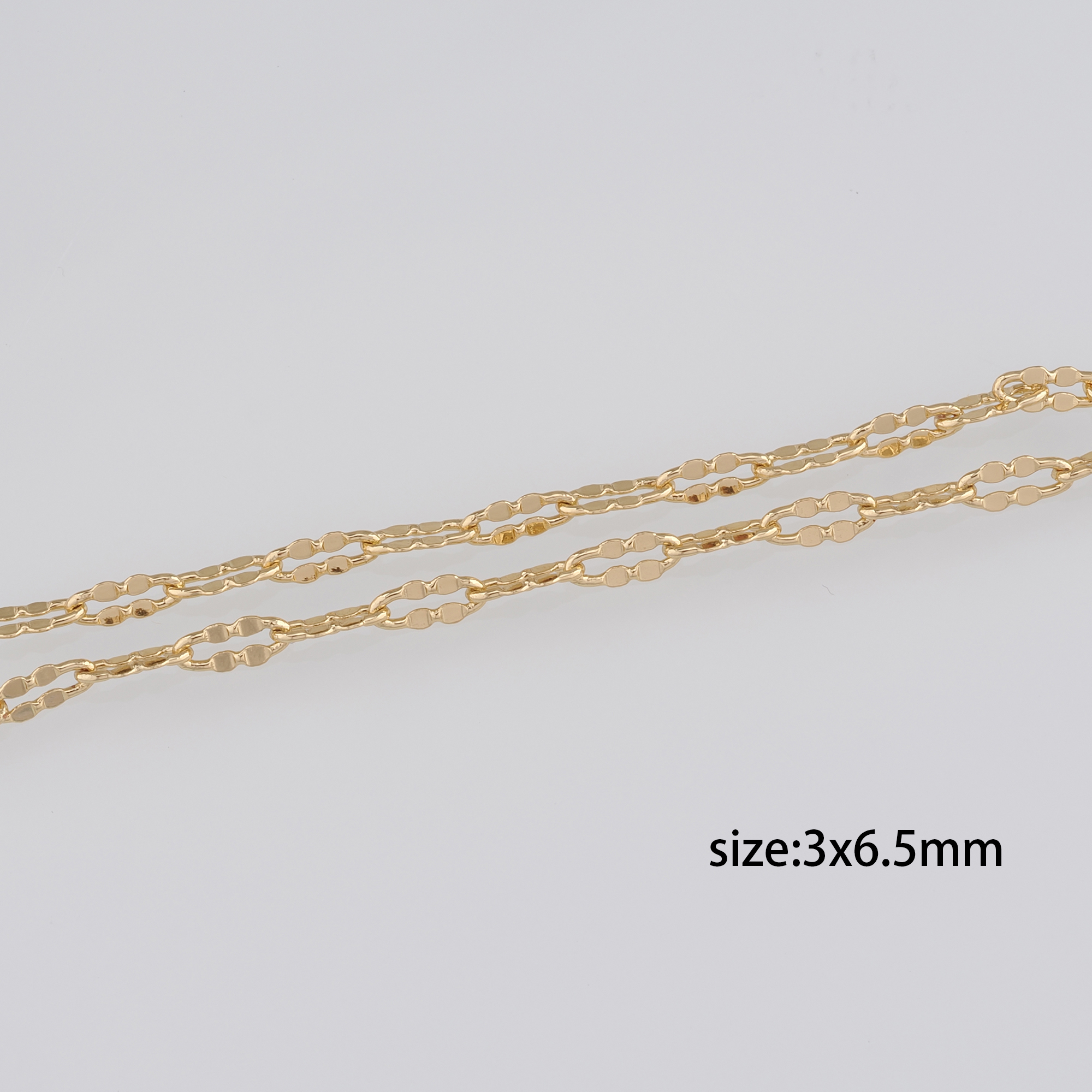 18K Gold Filled Oval Chain Necklace,Dainty Thin Link Chain,Gold Oval Chain Necklace for Women DIY Jewelry Making Supply