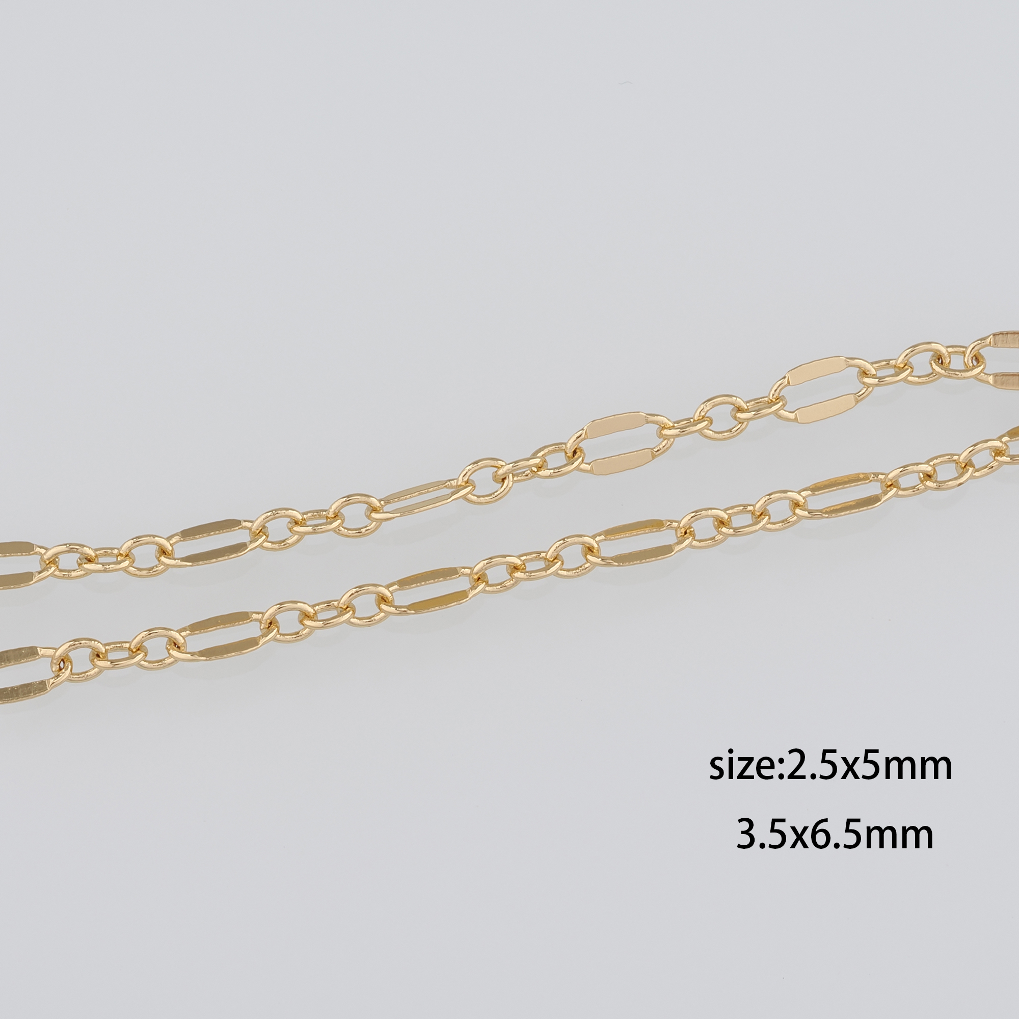 18K Gold Filled Oval Chain Necklace,Dainty Thin Link Chain,Gold Oval Chain Necklace for Women DIY Jewelry Making Supply