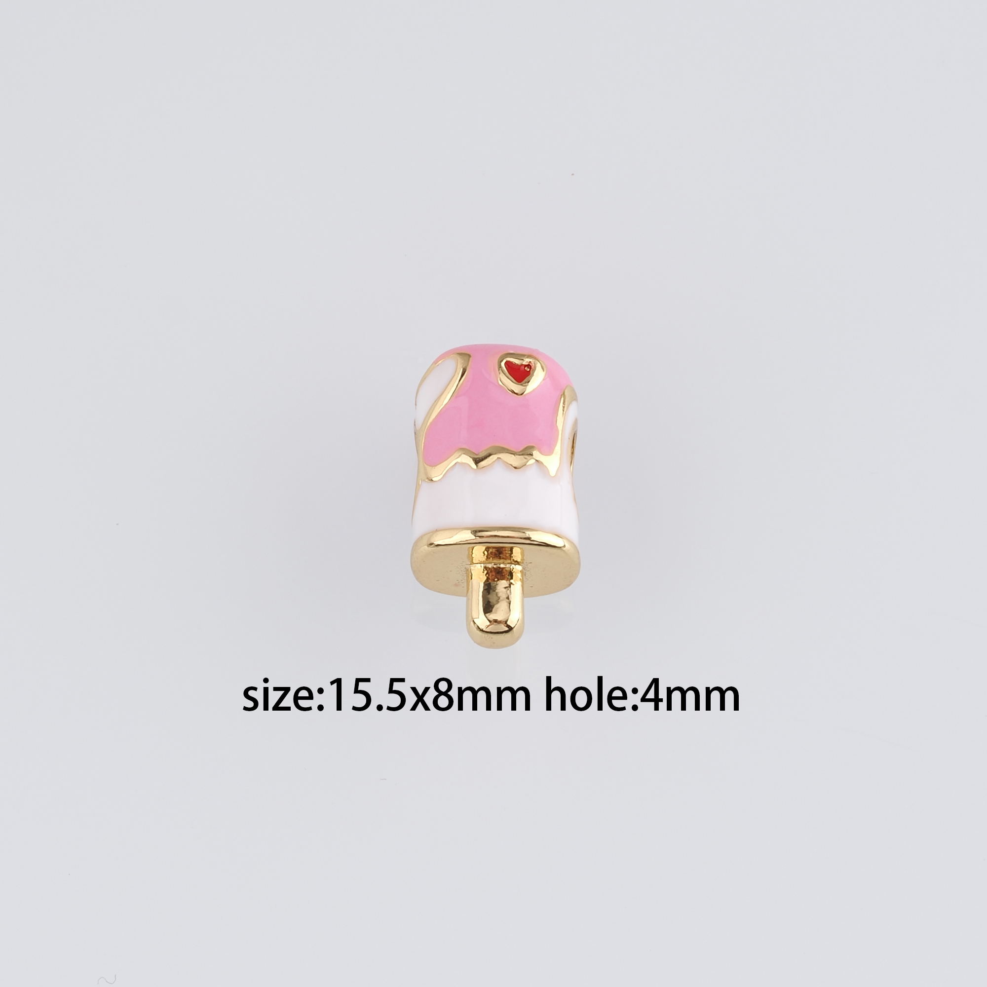 18K Gold Filled Ice Cream Spacer Bead,Enamel Ice Cream Beads,DIY Jewelry Making Supply