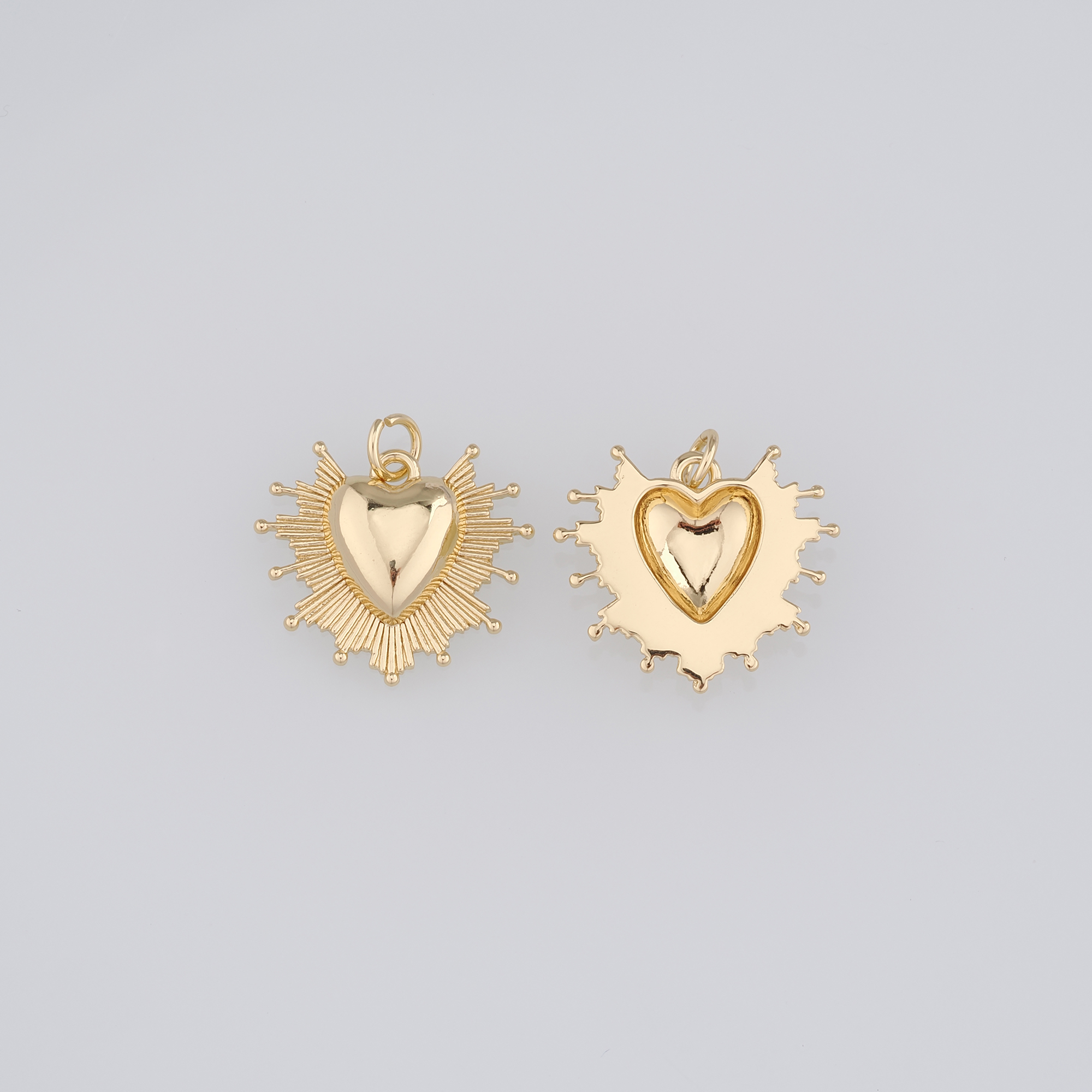 18K Gold Filled Heart Pendant,Dainty Heart Charm Earrings Necklace for DIY Jewelry Making Supply