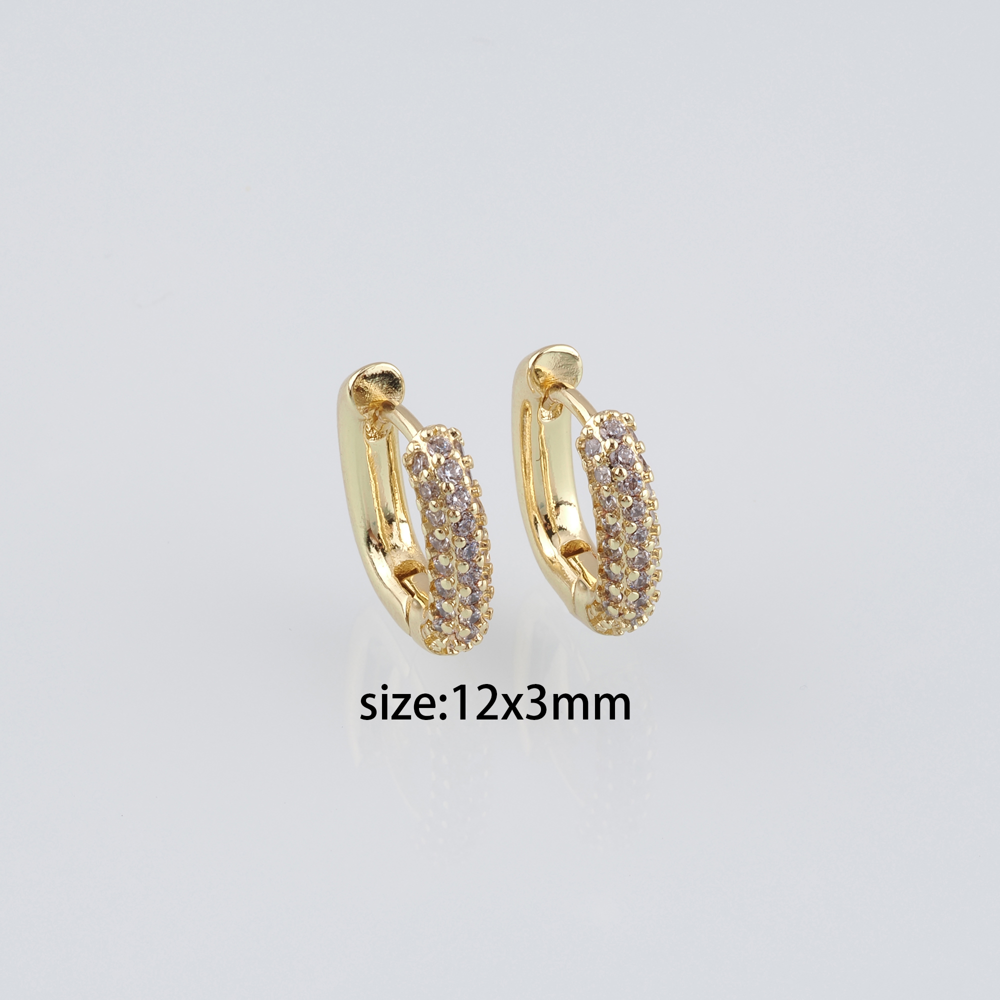 18K Gold Filled Rectangle Hoop Earring,Minimalist Earrings,CZ Hoop Earrings,Huggie Earrings,Gift for Her