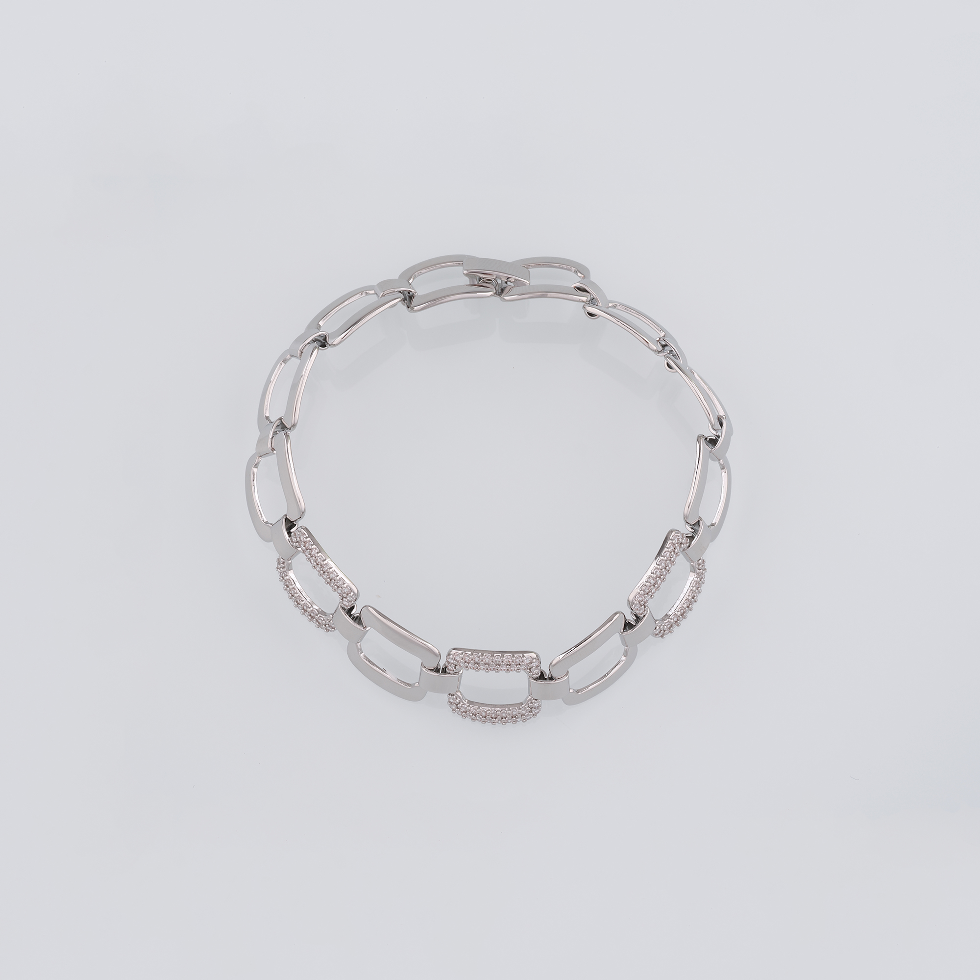 18K Gold Filled Square Link Chain Bracelet,Gold Chain Bracelet,CZ Chain Bracelet,Gift for Her