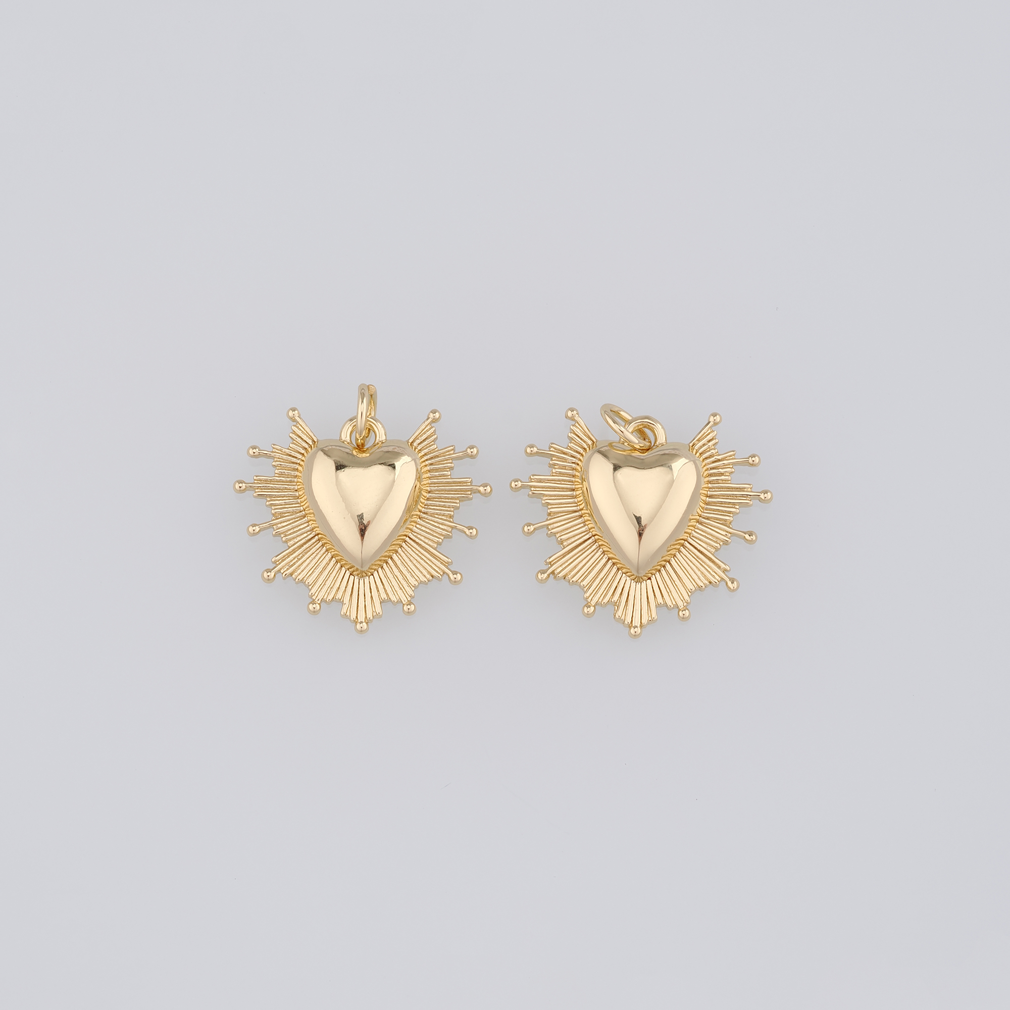 18K Gold Filled Heart Pendant,Dainty Heart Charm Earrings Necklace for DIY Jewelry Making Supply