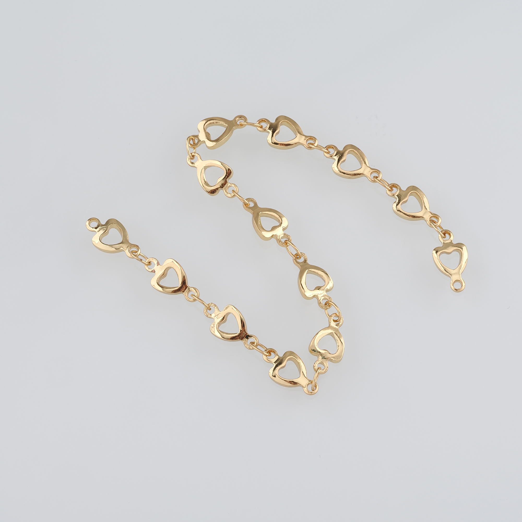 18K Gold Filled Heart Chain Necklace,Dainty Thin Link Chain,Gold Heart Chain Necklace for Women DIY Jewelry Making Supply