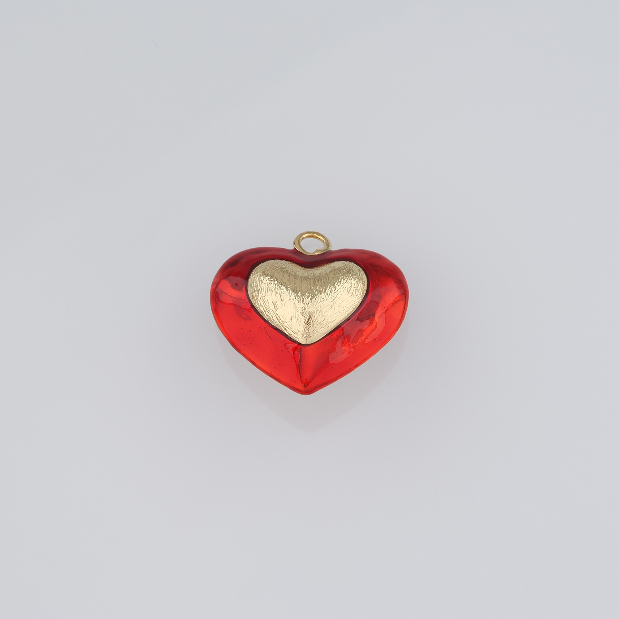 18K Gold Filled Heart Pendant,Enamel Heart Charm Earrings Necklace for DIY Jewelry Making Supply