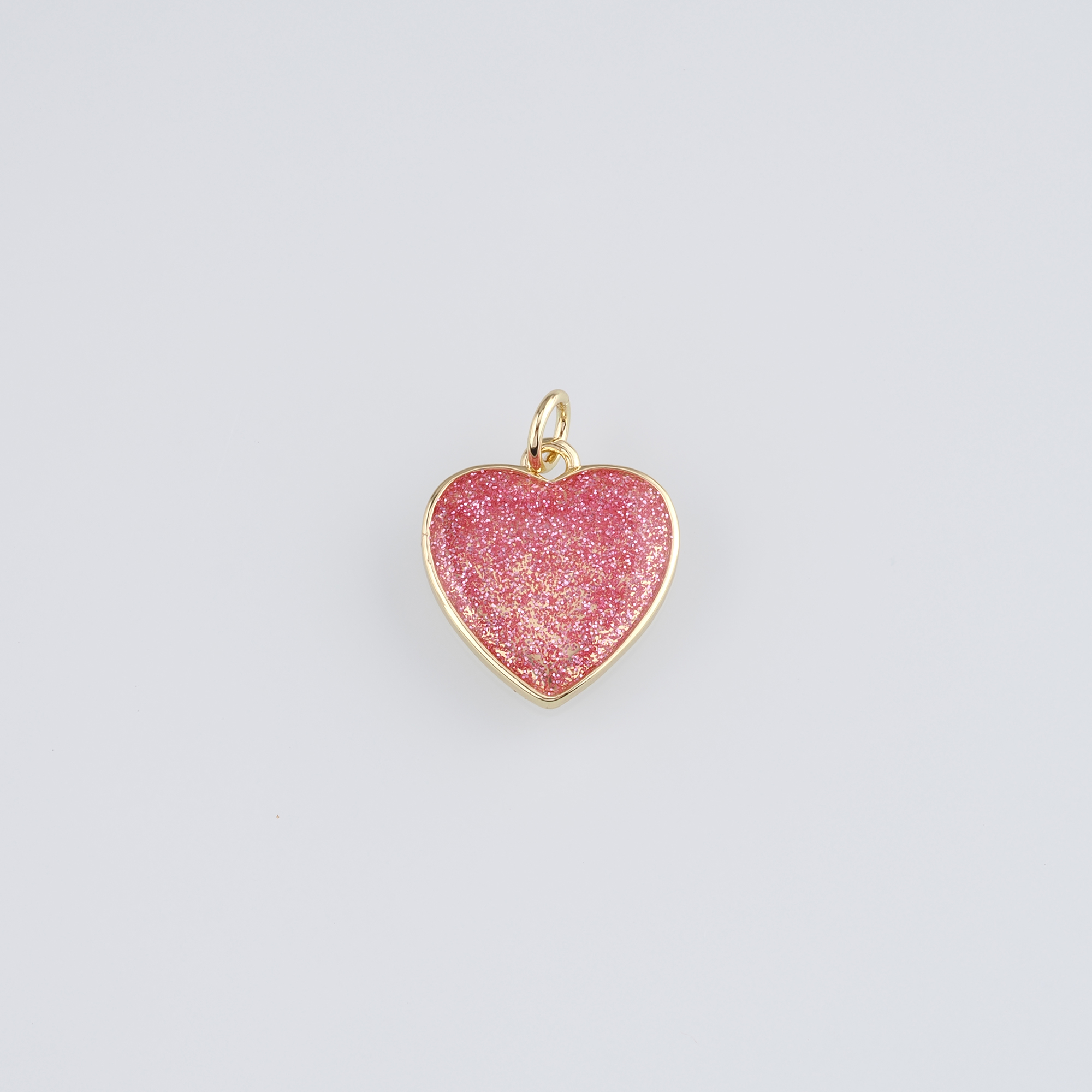 18K Gold Filled Heart Pendant,Enamel Heart Charm Earrings Necklace for DIY Jewelry Making Supply