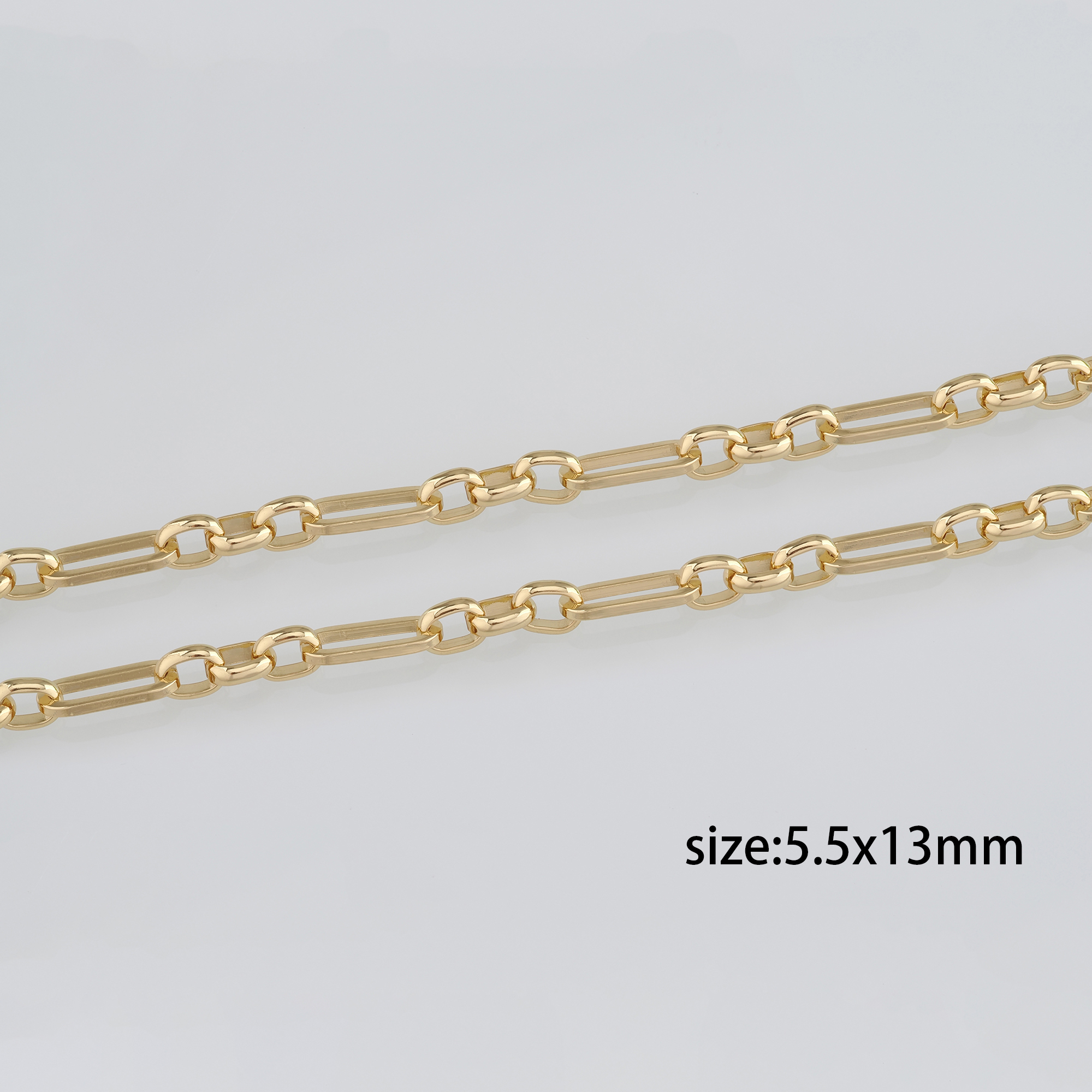 18K Gold Filled Paper Clip Chain Necklace,Dainty Thin Link Chain,Gold Paper Clip Chain Necklace for Women DIY Jewelry Making Supply