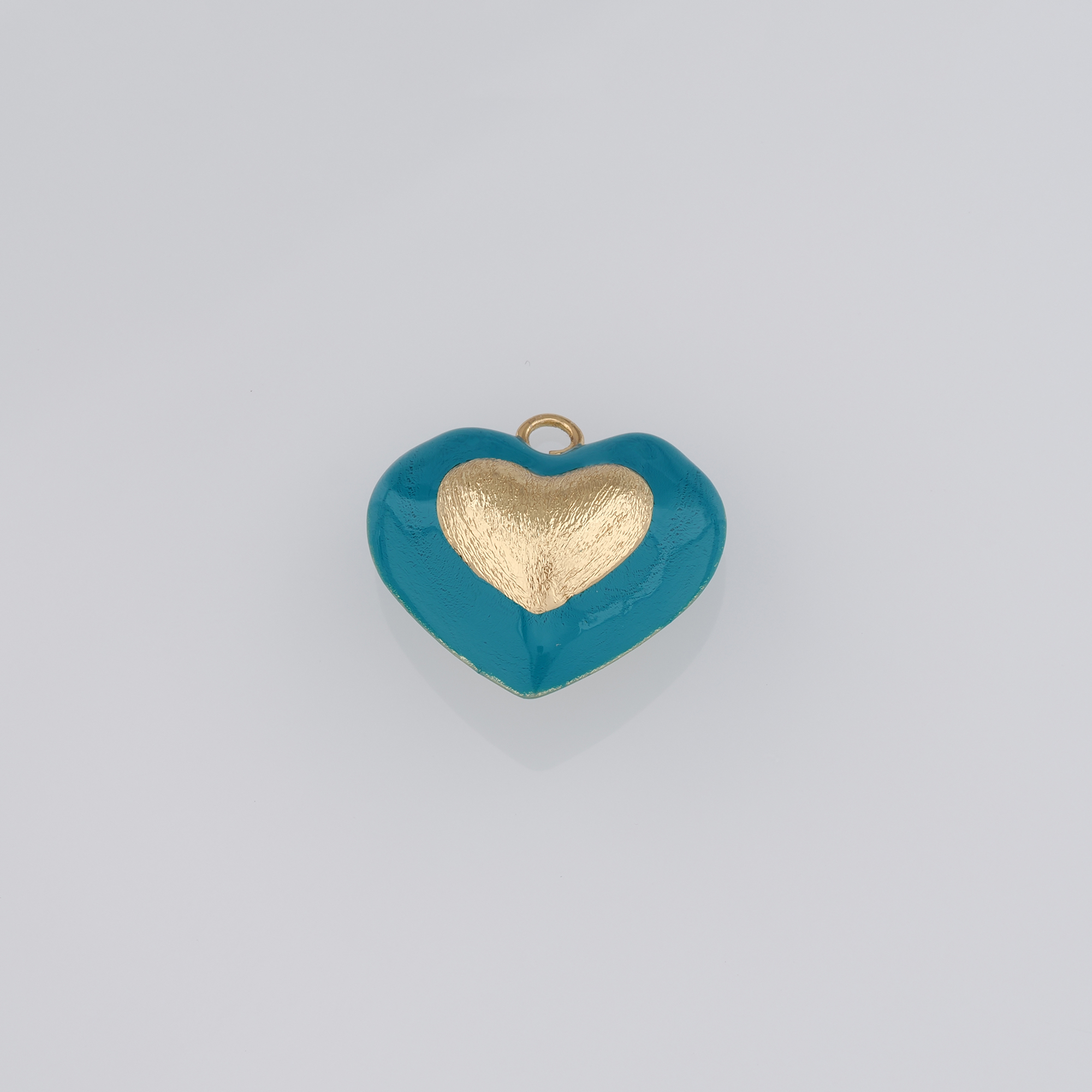 18K Gold Filled Heart Pendant,Enamel Heart Charm Earrings Necklace for DIY Jewelry Making Supply