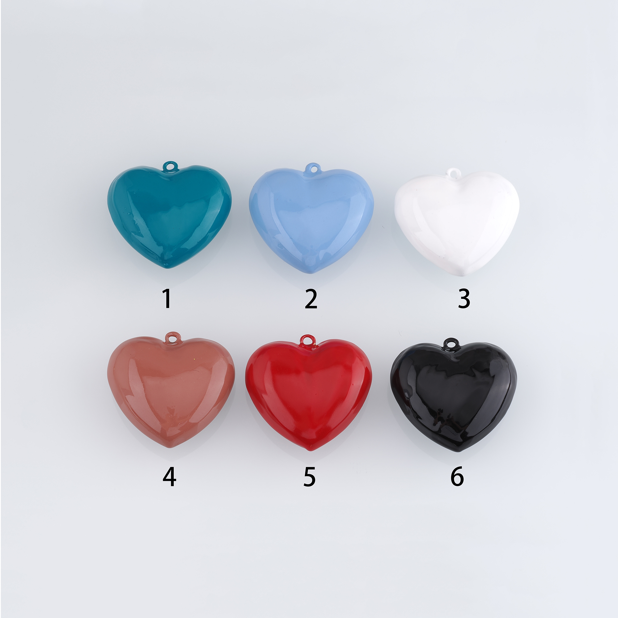 18K Gold Filled Heart Pendant,Enamel Heart Charm Earrings Necklace for DIY Jewelry Making Supply