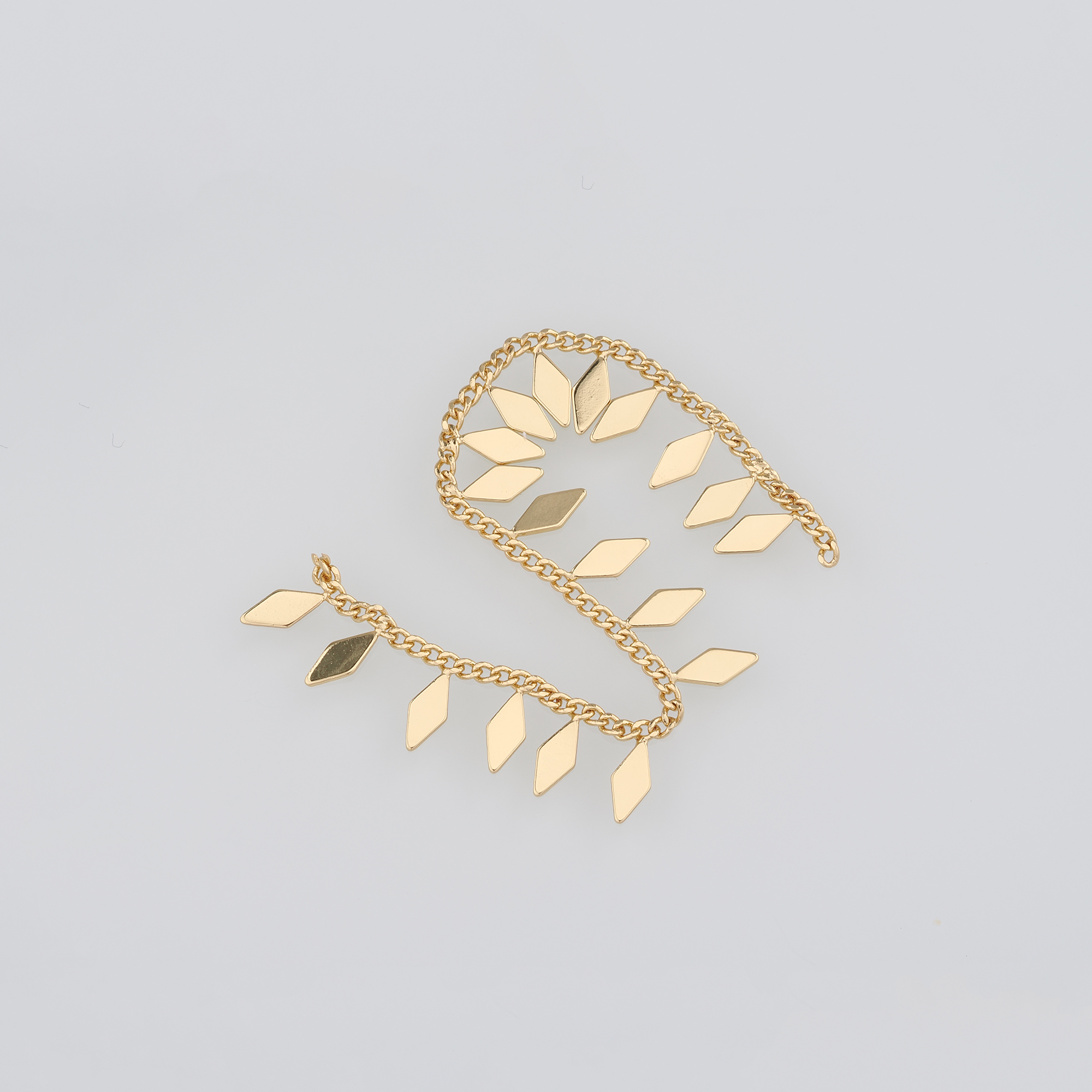 18K Gold Filled Rhombus Chain Necklace,Dainty Thin Link Chain,Gold Rhombus Chain Necklace for Women DIY Jewelry Making Supply