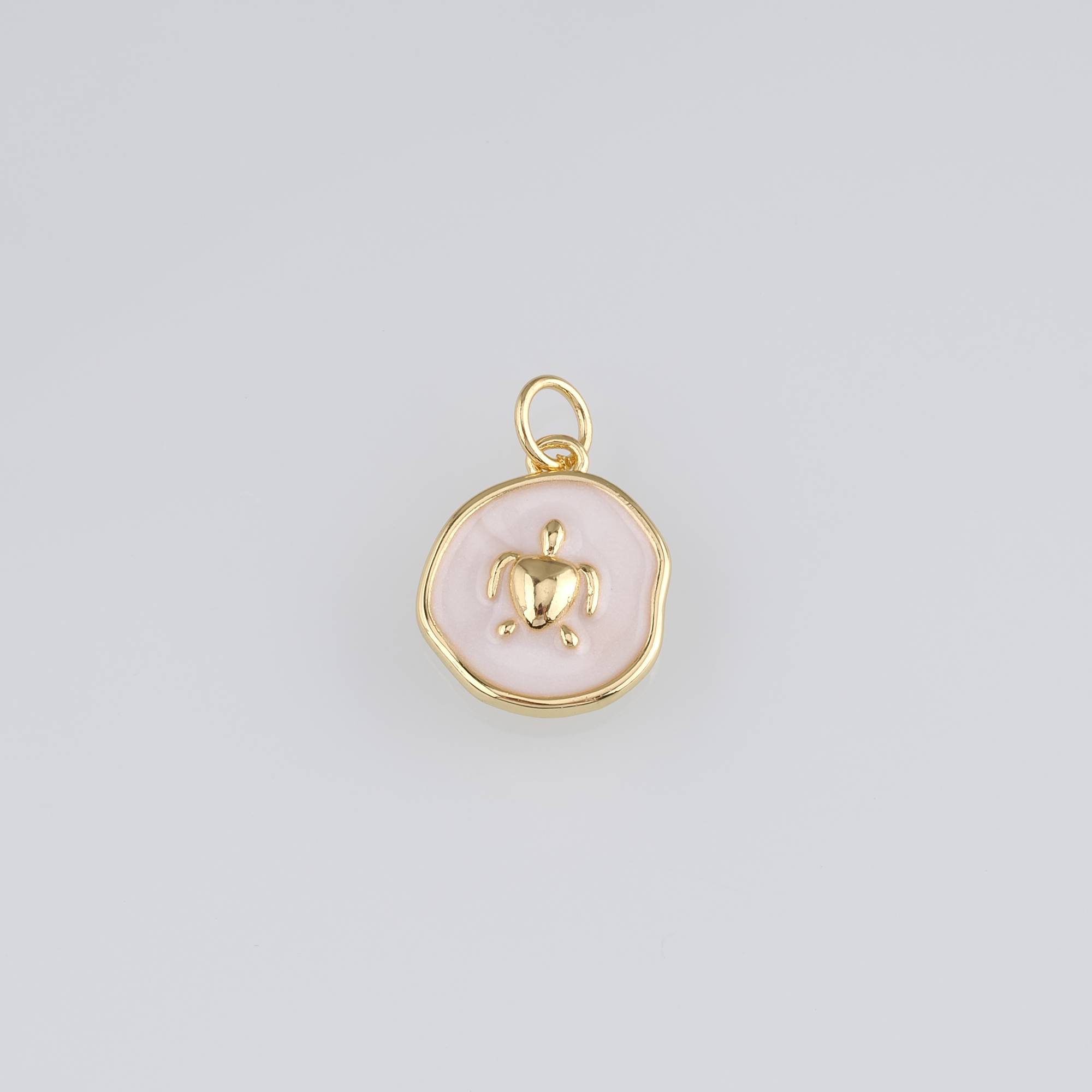 18K Gold Filled Turtle Pendant,Enamel Turtle Charm Earrings Necklace for DIY Jewelry Making Supply