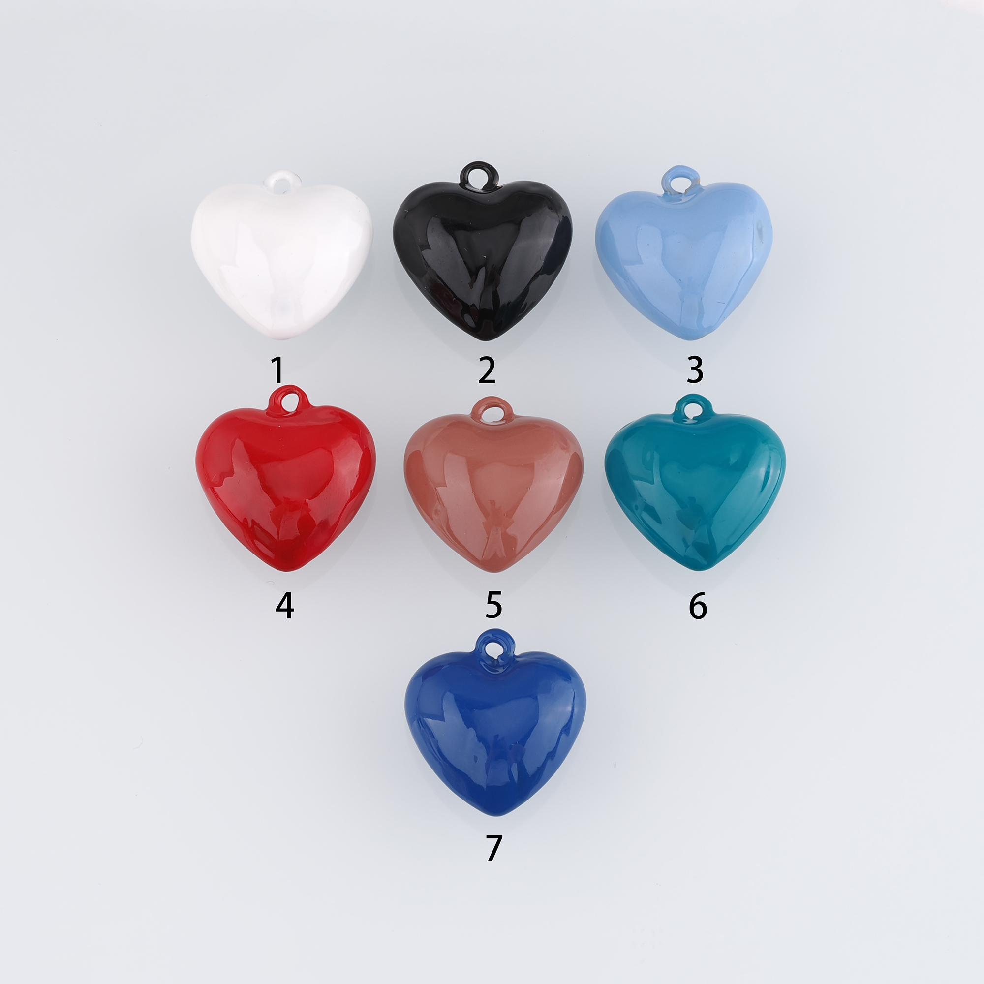 18K Gold Filled Heart Pendant,Enamel Heart Charm Earrings Necklace for DIY Jewelry Making Supply