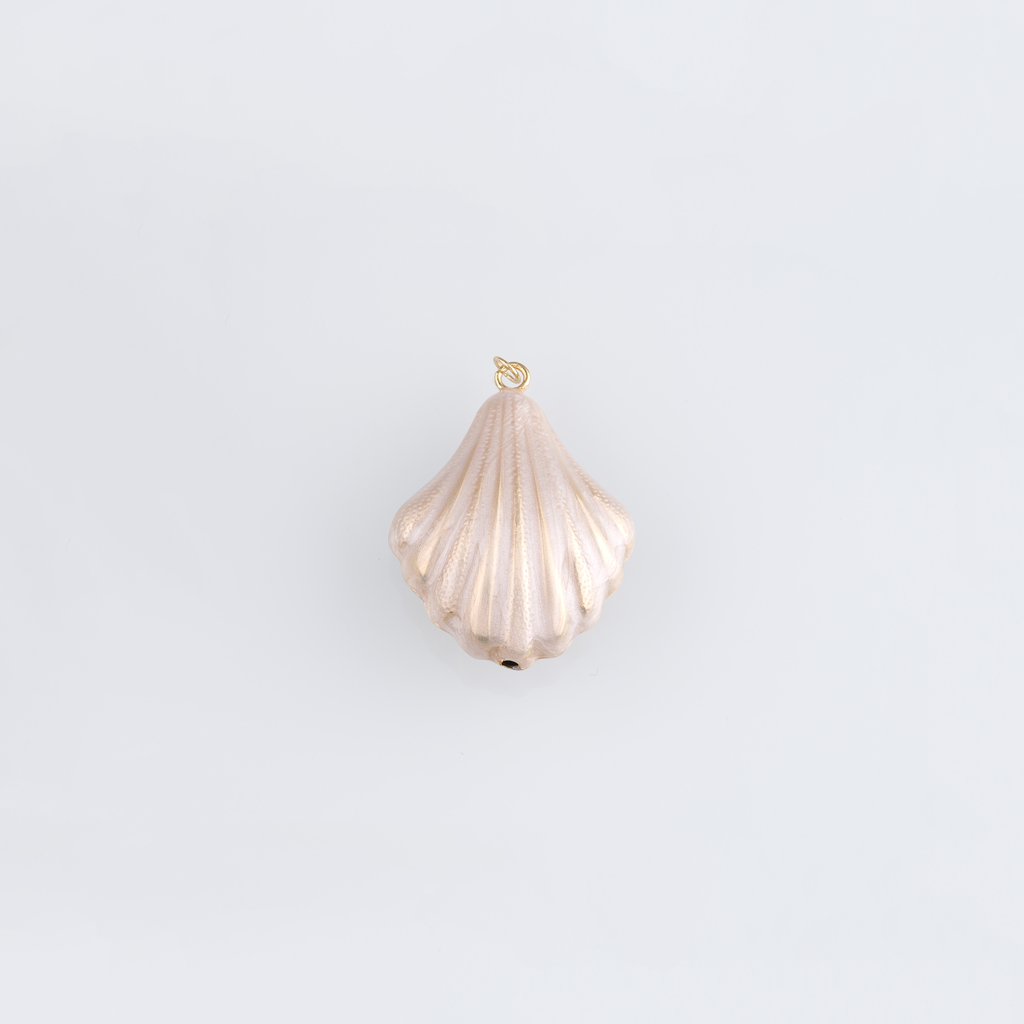 18K Gold Filled Scallop Pendant,Enamel Scallop Charm Earrings Necklace for DIY Jewelry Making Supply